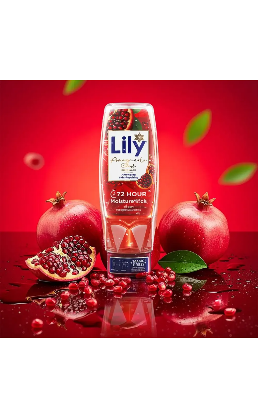 Lily Pomegranate Crush Body Wash 500ml - Image 4
