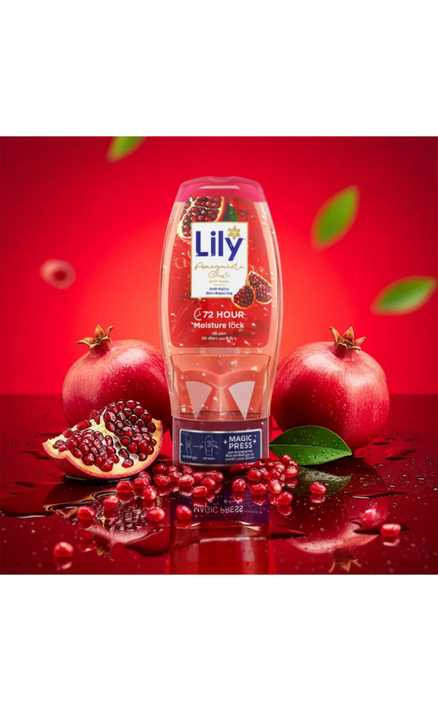 Lily Pomegranate Crush Body Wash 250ml - Image 3