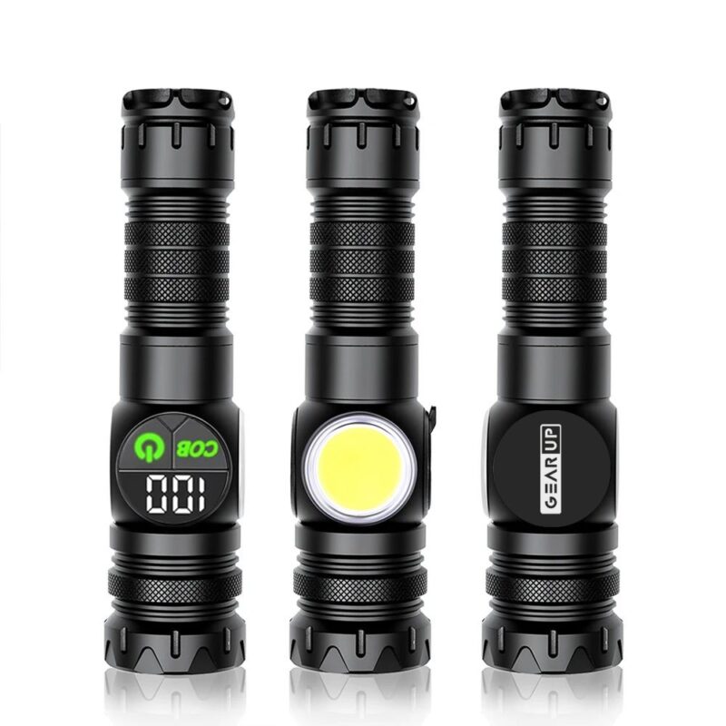 GearUP K60 Rechargeable Flashlight 10W COB + LED Torchlight_img_1