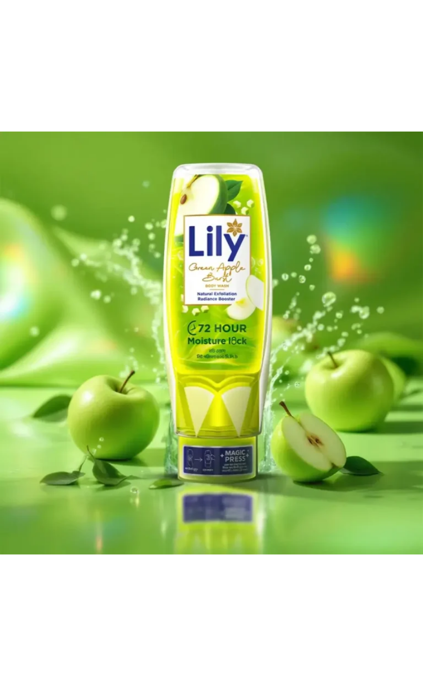 Lily Green Apple Burst Body Wash 500ml - Image 4