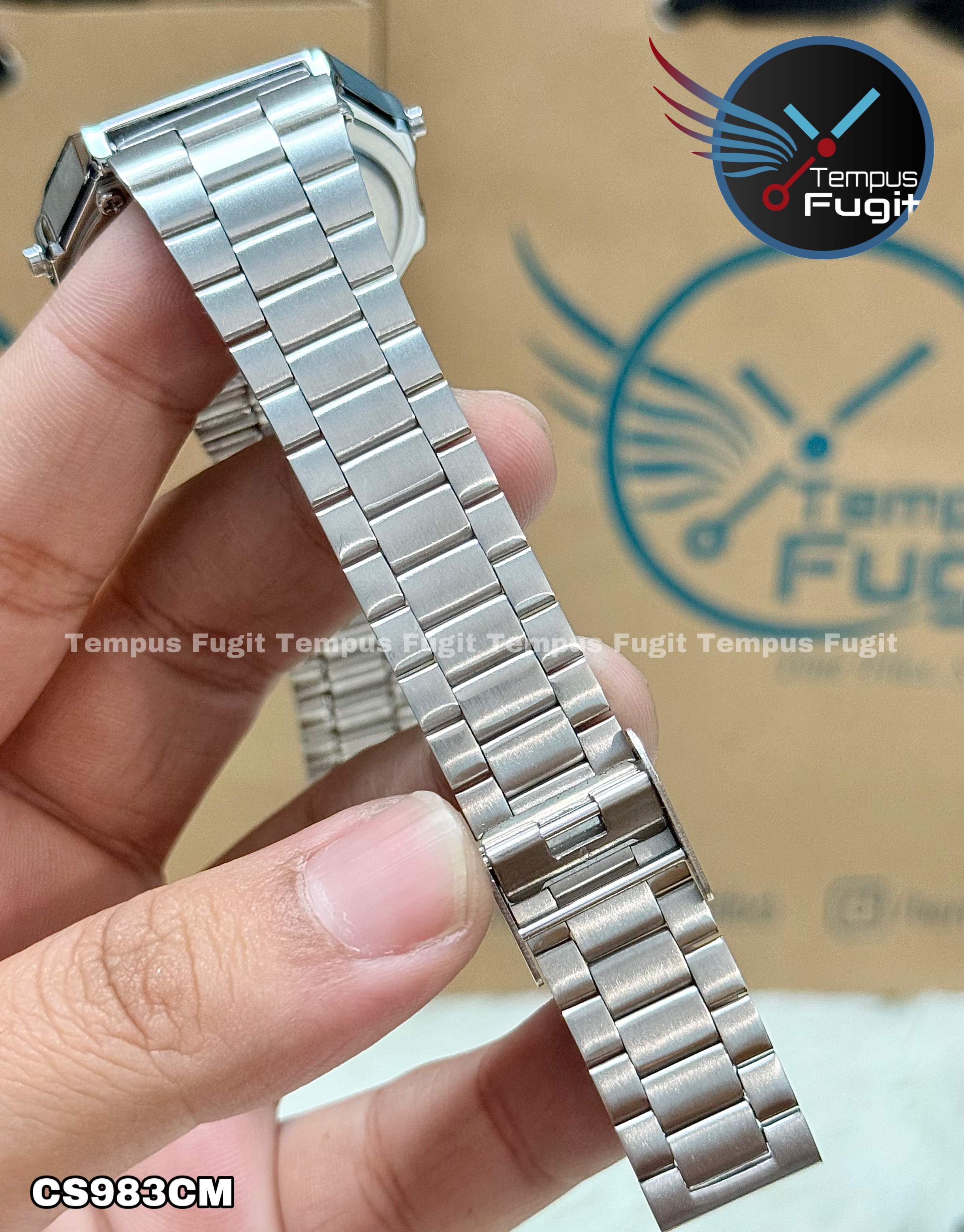 Casio 1572 A168 AAA Grade Unisex Watch- Black Dial- Silver Bezel- Silver Chain- TF Code CS983CM_img_4