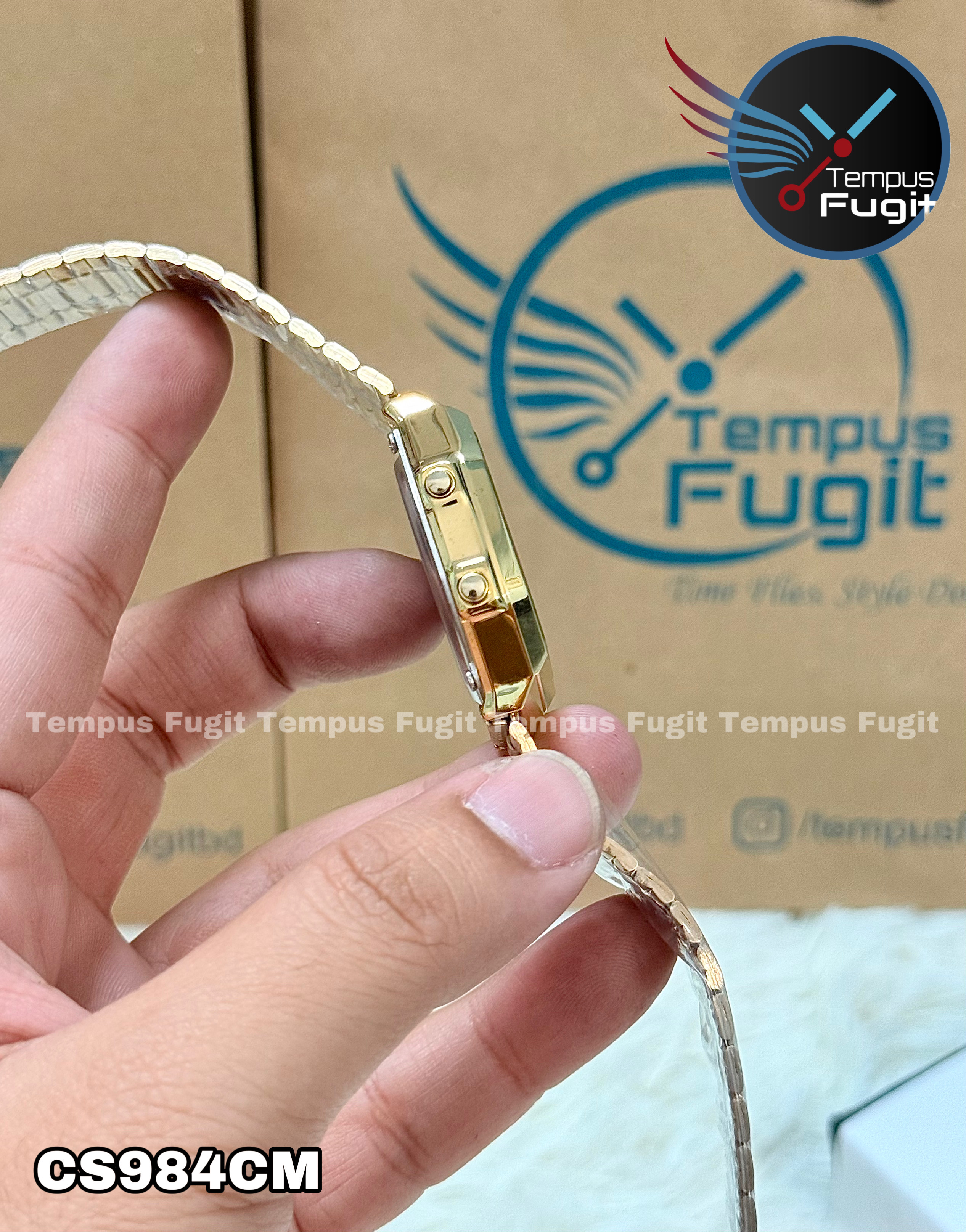 Casio 1572 A168 AAA Grade Unisex Watch- Golden Dial- Golden Bezel- Golden Chain- TF Code CS984CM_img_3