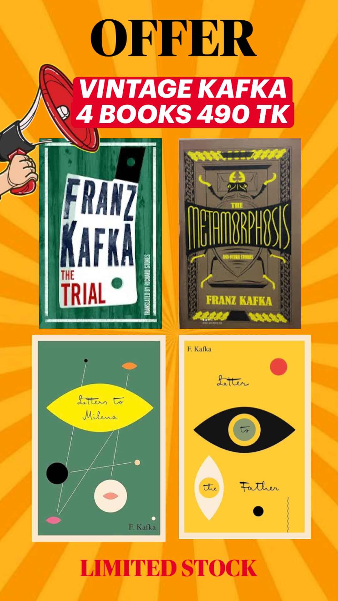 4 VINTAGE KAFKA BOOKS at just 490 TK 🖤_img_0