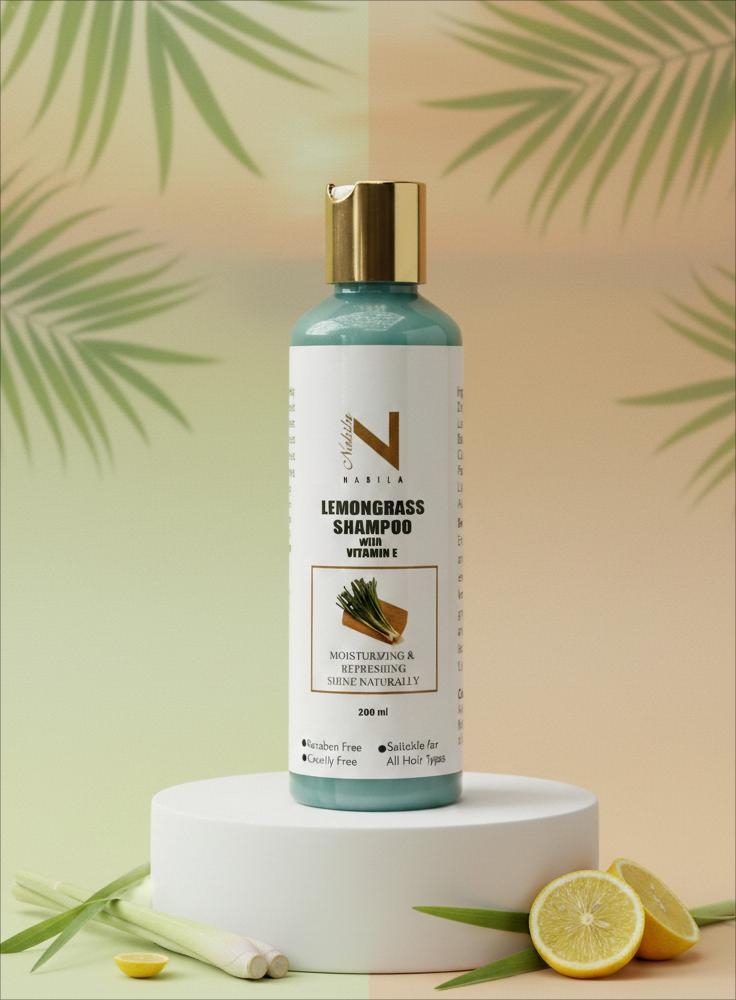 Lemongrass Shampoo with Vitamin E – Moisturizing & Refreshing