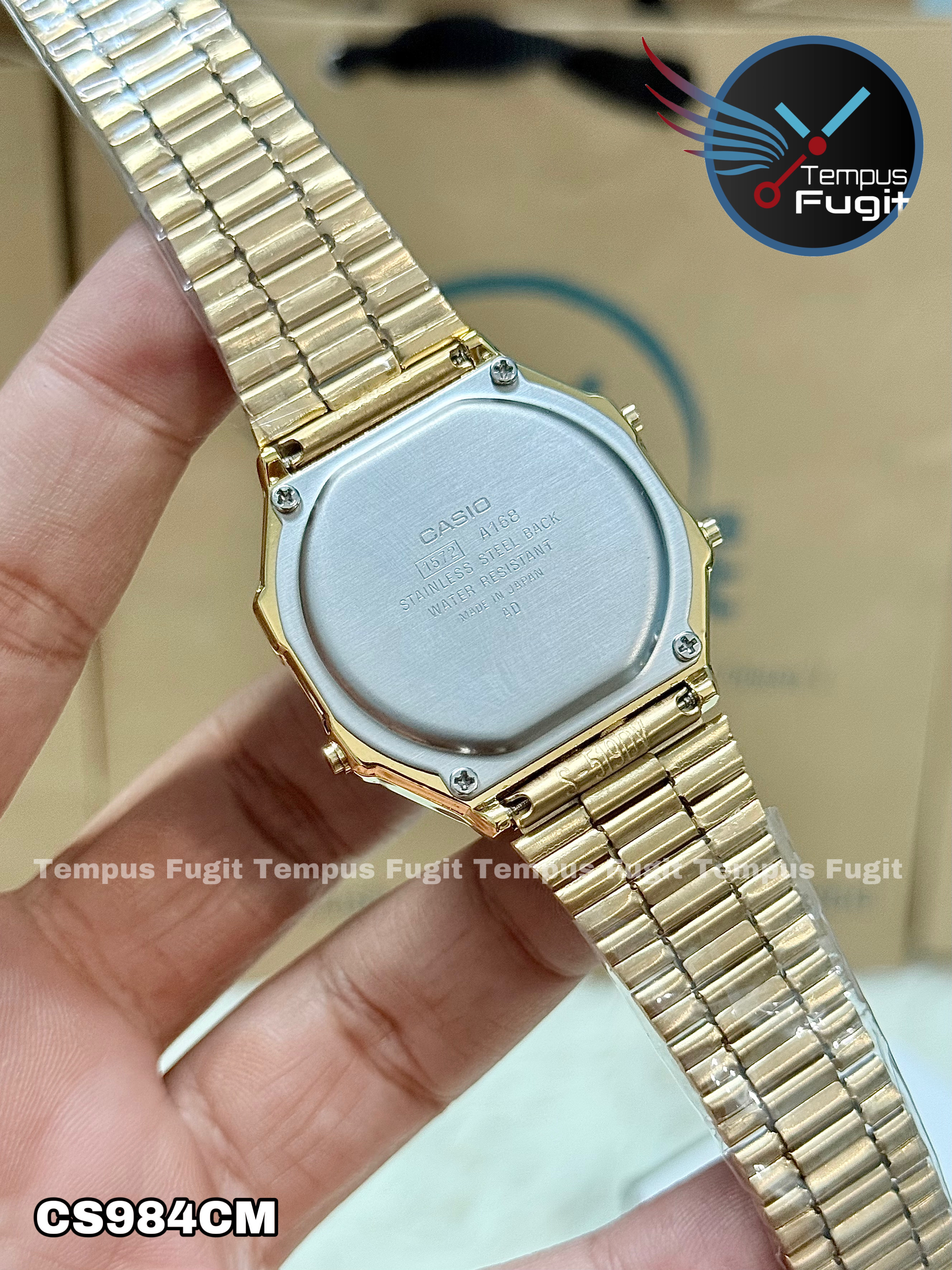 Casio 1572 A168 AAA Grade Unisex Watch- Golden Dial- Golden Bezel- Golden Chain- TF Code CS984CM_img_6