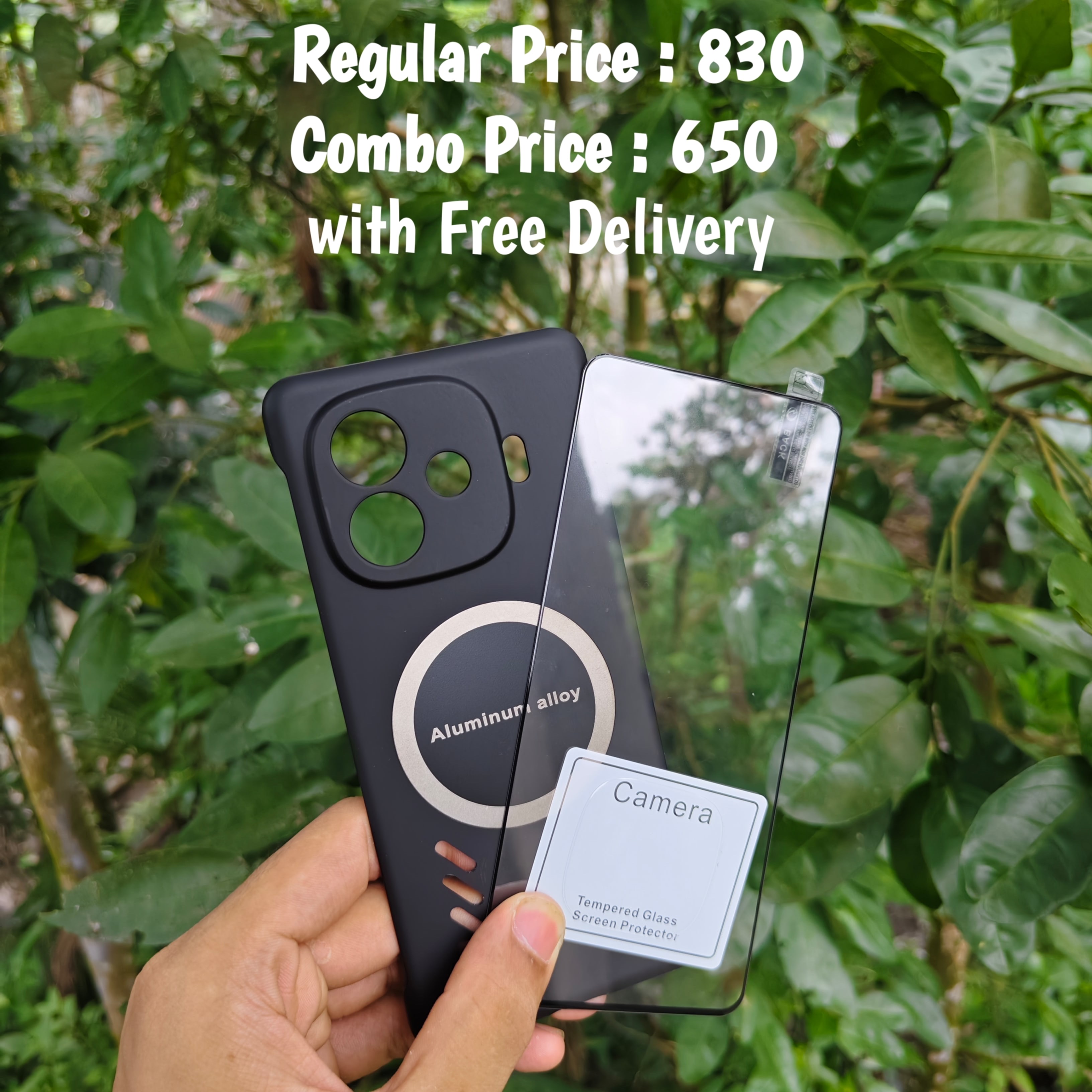 IQOO Z9Turbo combo magnetic cover + screen protector + camera protector (glass)