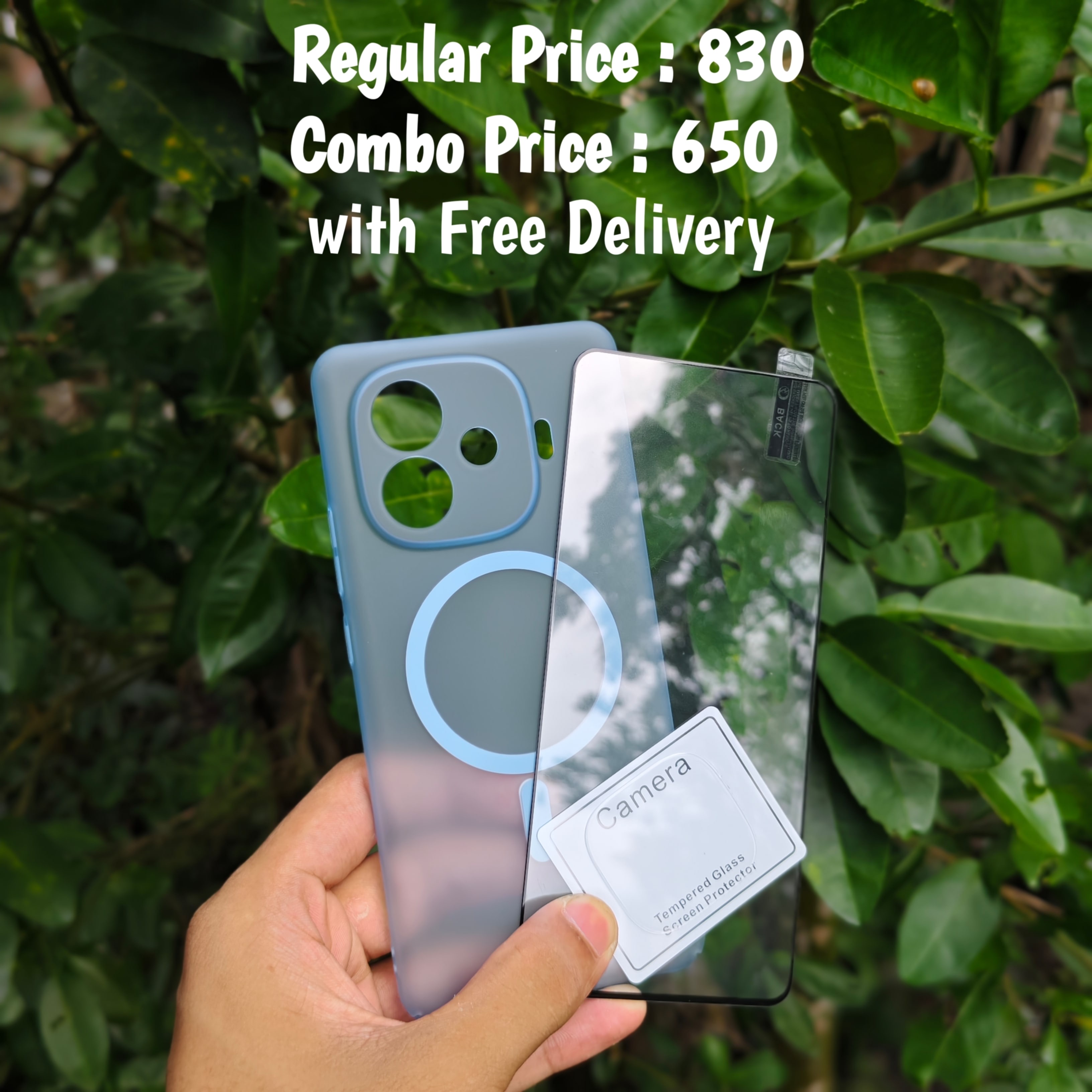 IQOO Z9Turbo combo magnetic hard cover + screen protector + camera protector (glass)_img_0