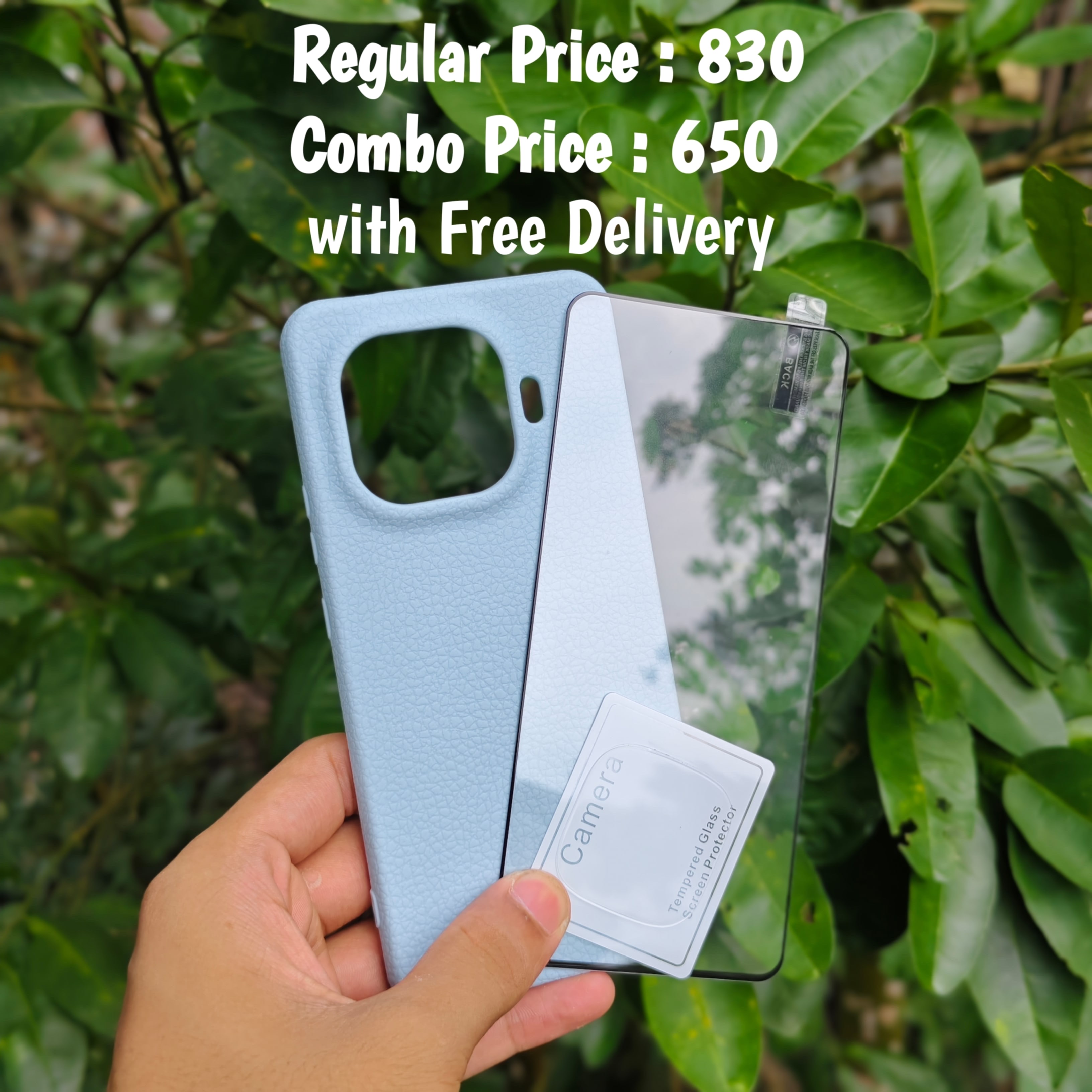 IQOO Z9Turbo combo soft silicone cover + screen protector + camera protector (glass)_img_1