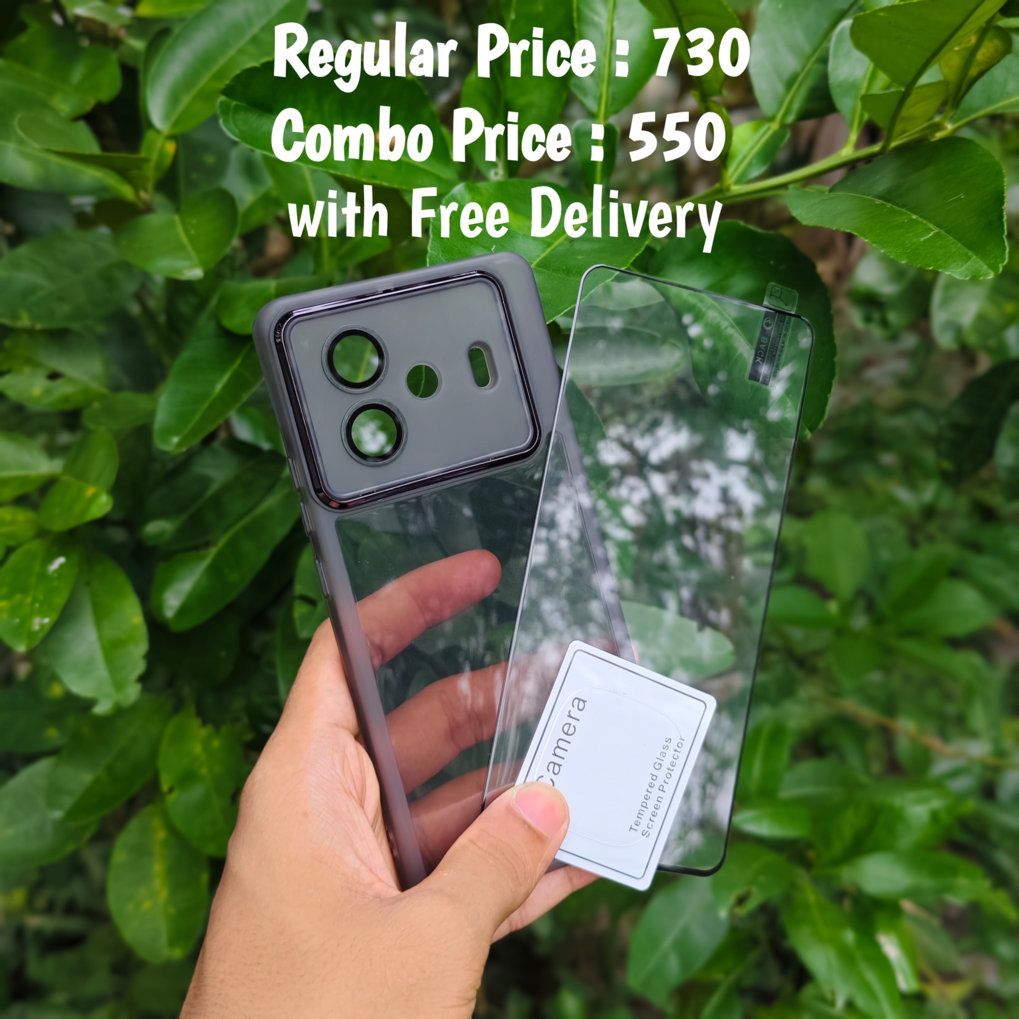 IQOO Z9Turbo combo silicone cover with lens + screen protector + camera protector (glass)_img_0