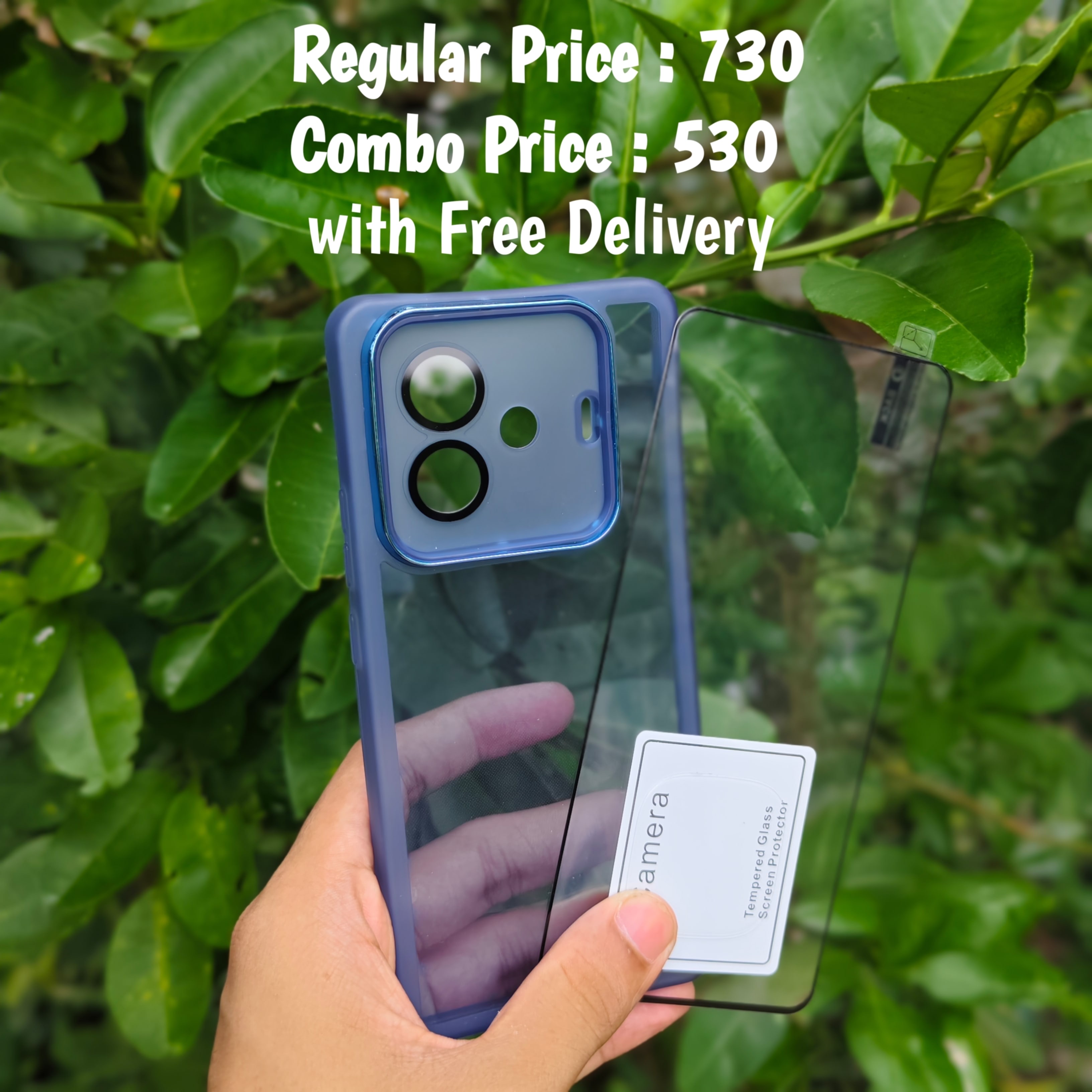 IQOO Z9Turbo combo silicone cover with lens + screen protector + camera protector (glass)_img_1