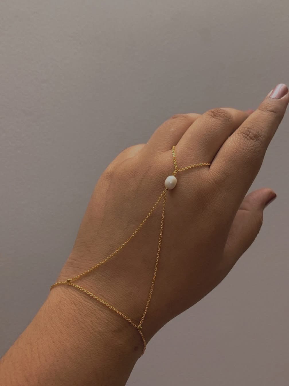 Stainless Pearl Handchain