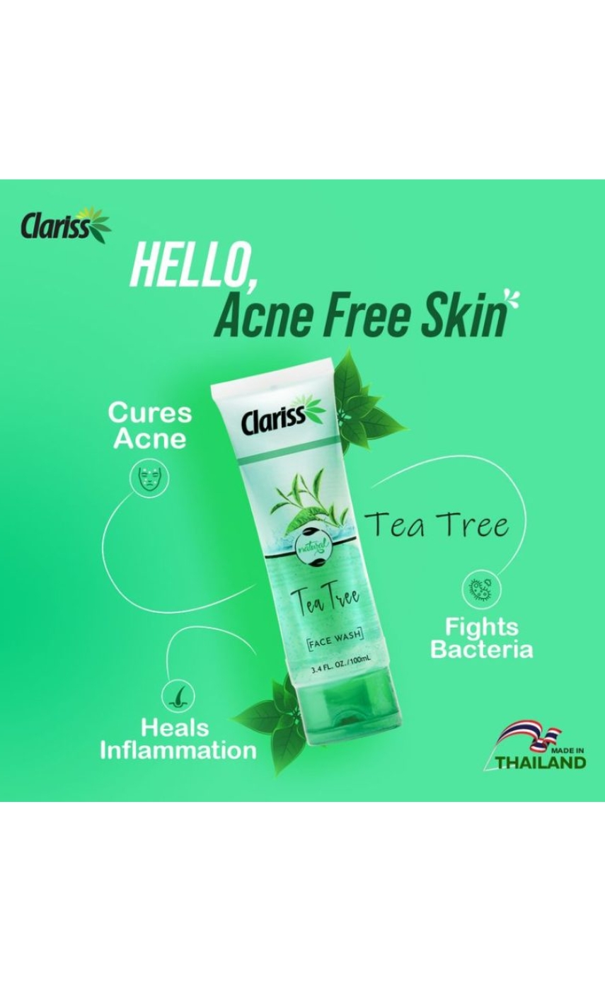 CLARISS TEA TREE FACE WASH 100ml - Image 4