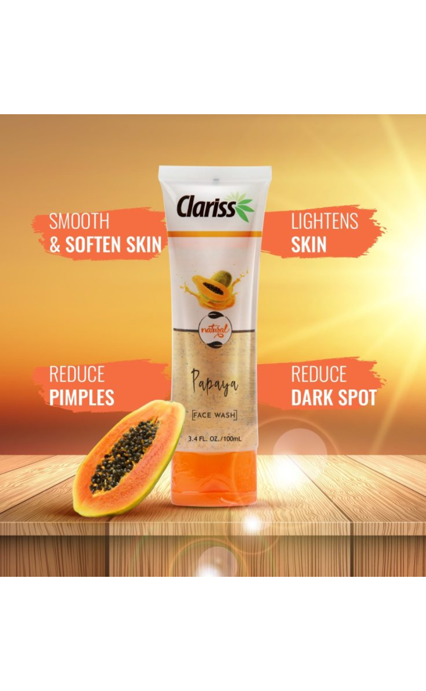 ক্ল্যারিস পাপায়া  ফেসওয়াশ 100ml ।CLARISS Papaya Face Wash 100ml - Image 4