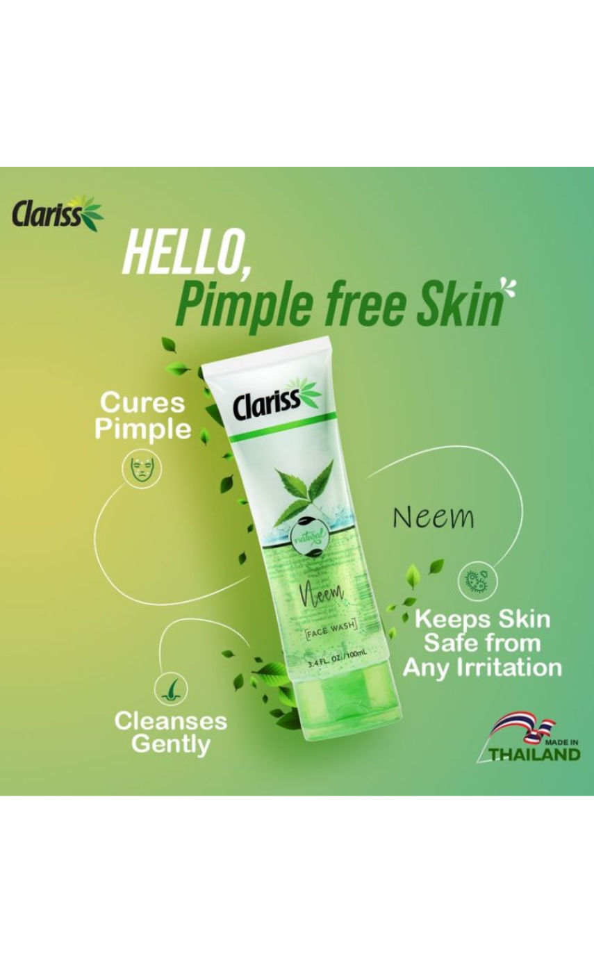 CLARISS NEEM FACE WASH 100ml - Image 4