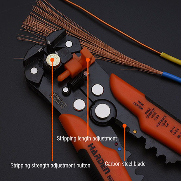 HARDEN 660613 Automatic Wire Stripper, 6", 0.2 - 6 mm2,  Automatic Cable Wire Stripper Crimping Plier Self Adjusting Crimper For Electrician Crimping_img_3