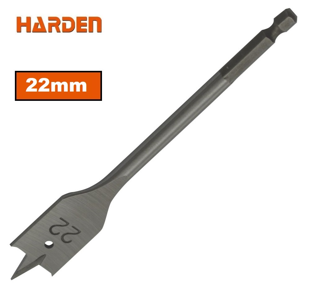 HARDEN Flat Wood Bit, ( 10 | 12 | 14 | 16 | 18 | 19 | 20 | 22 | 25mm ), length 150mm, 1/4" hex shank; 613010_img_14