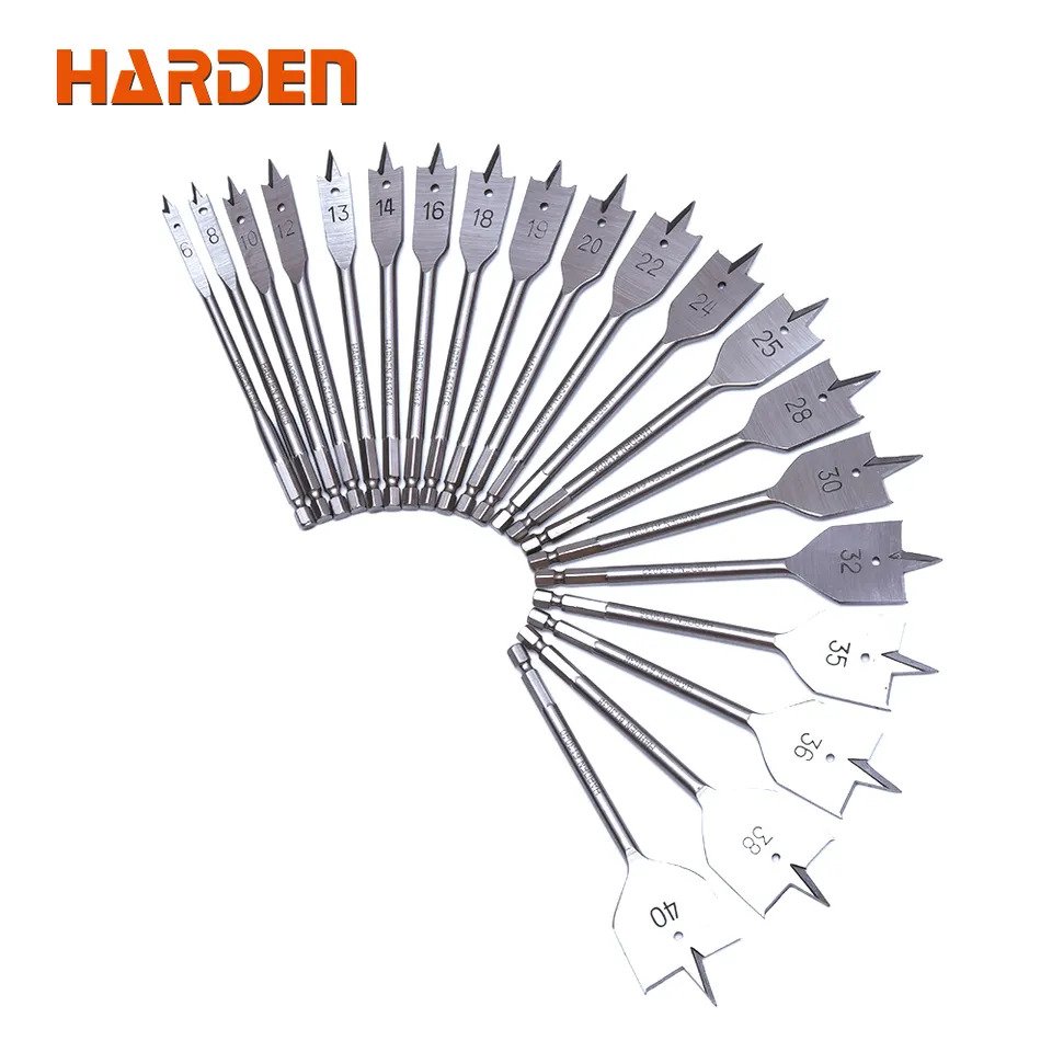 HARDEN Flat Wood Bit, ( 10 | 12 | 14 | 16 | 18 | 19 | 20 | 22 | 25mm ), length 150mm, 1/4" hex shank; 613010_img_1
