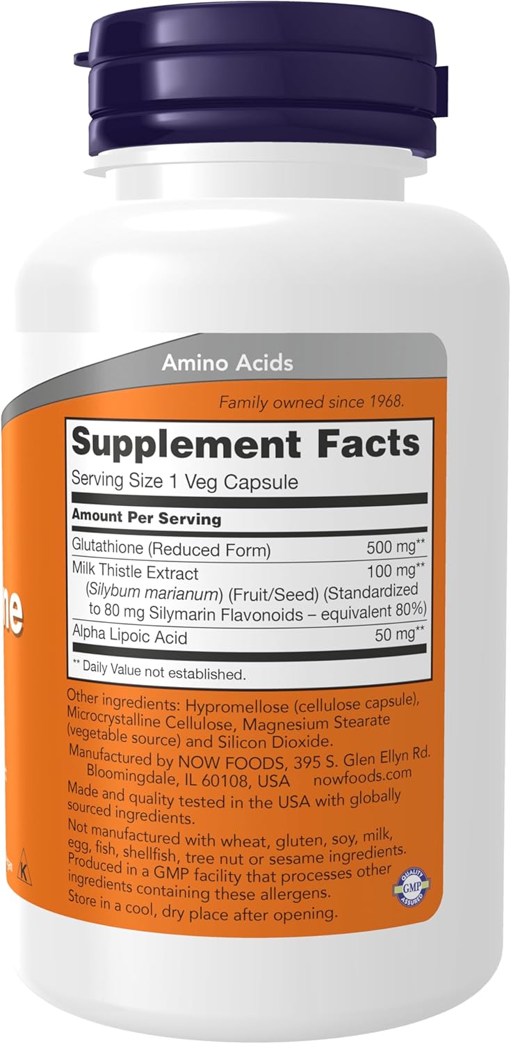 NOW Glutathione 500 mg - 60 Capsules - Made in USA_img_1