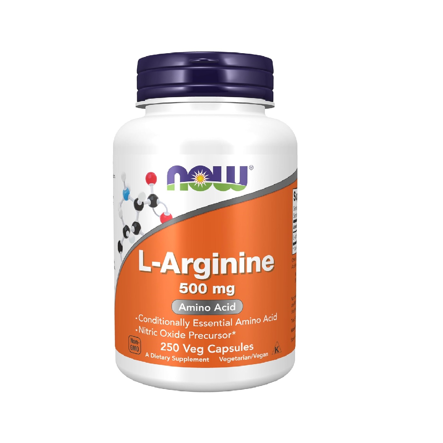 NOW L-Arginine 500 mg - 100 Capsules - Made in USA