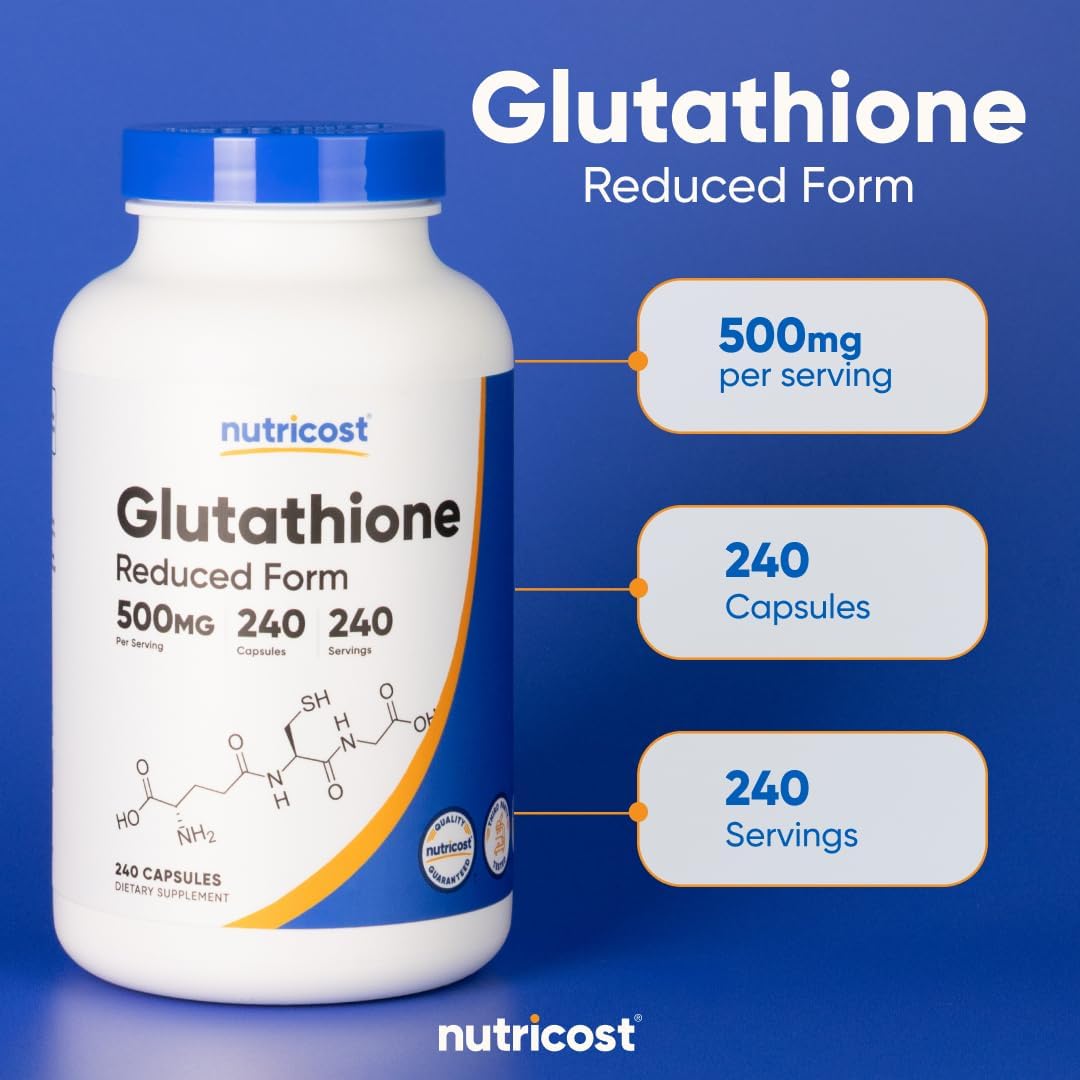 Nutricost Glutathione 500mg - 240 Capsules - Made in USA_img_3
