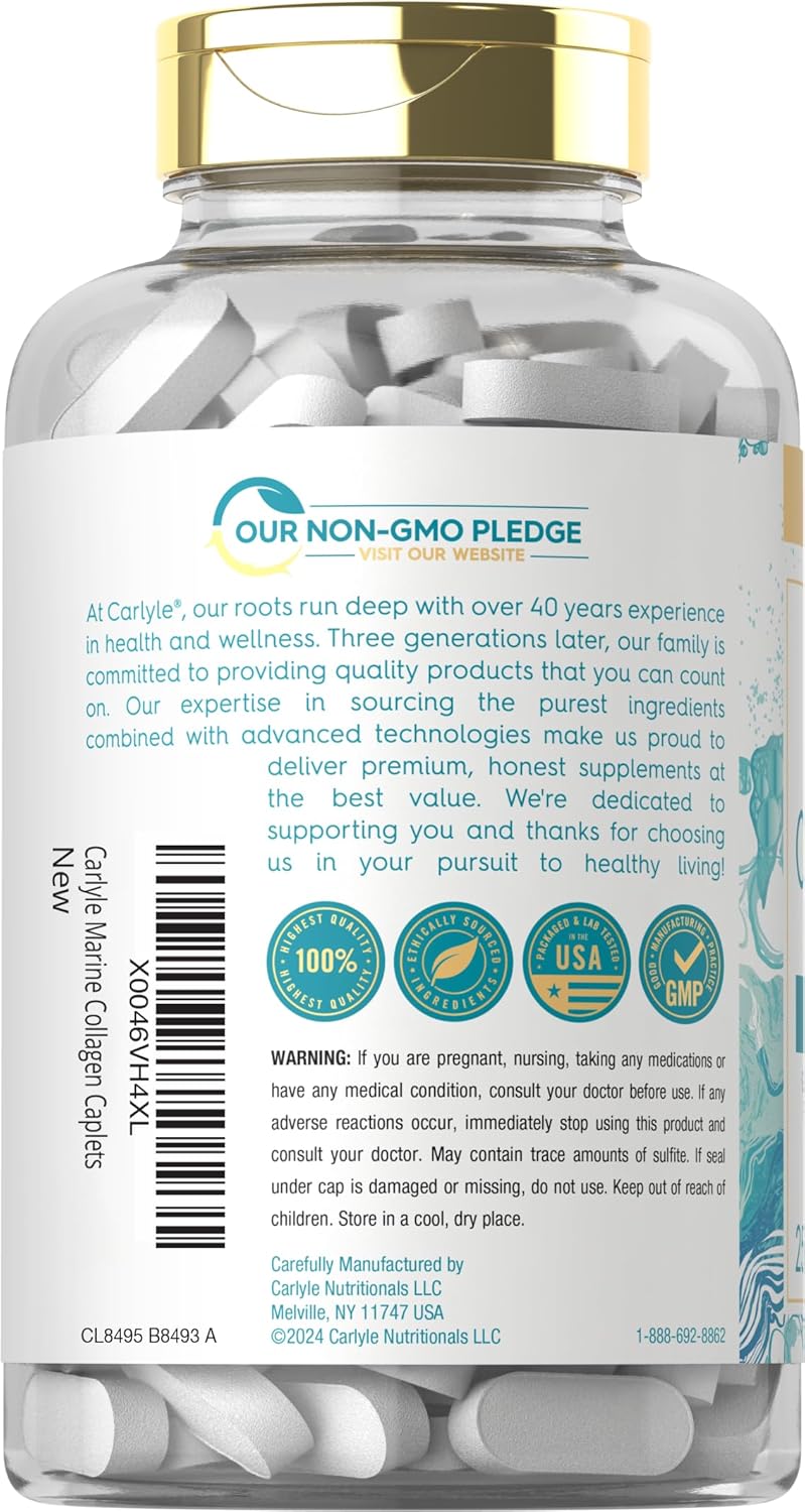 Carlyle Marine Collagen 2000mg - 250 Caplets - Made in USA_img_2