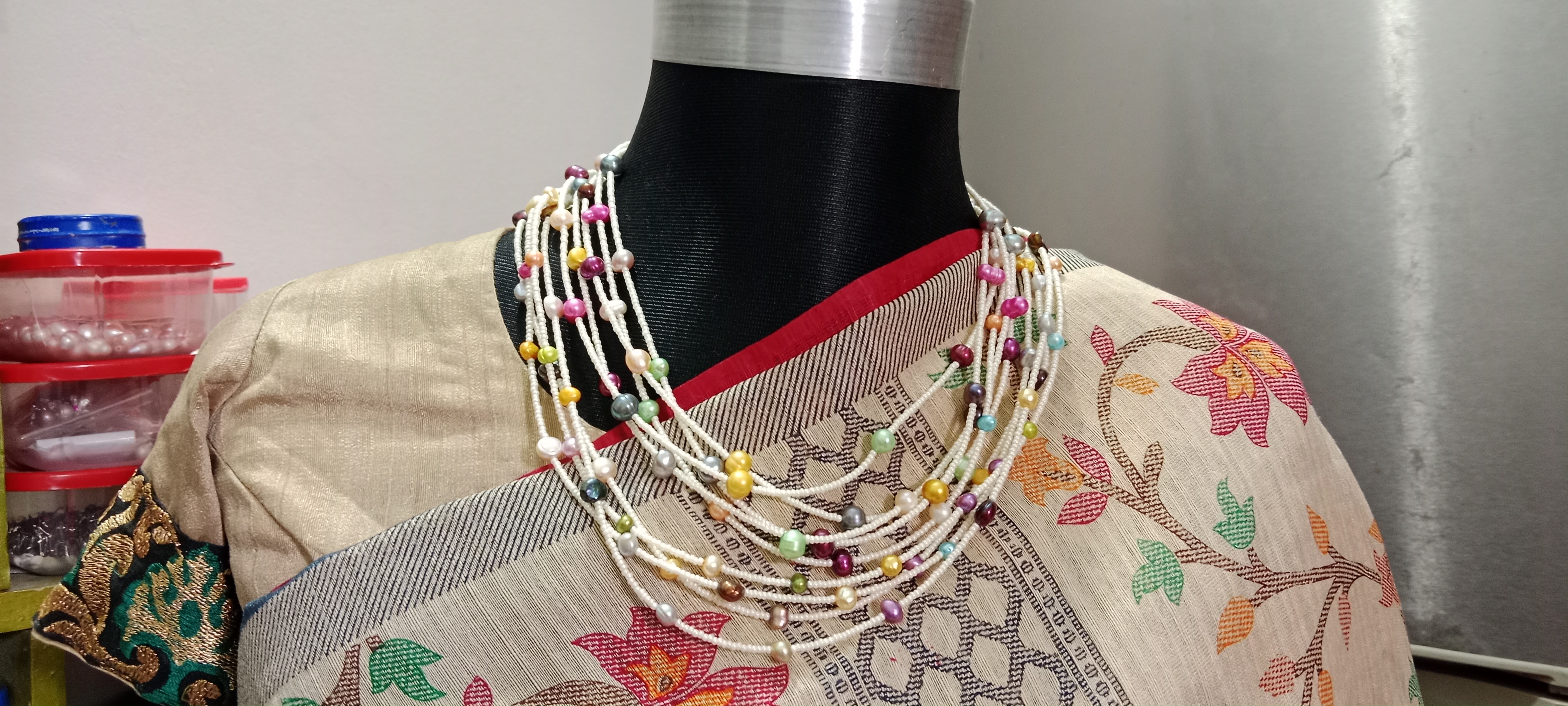 Pearl 9 Layer Multicolor neckpiece_img_2