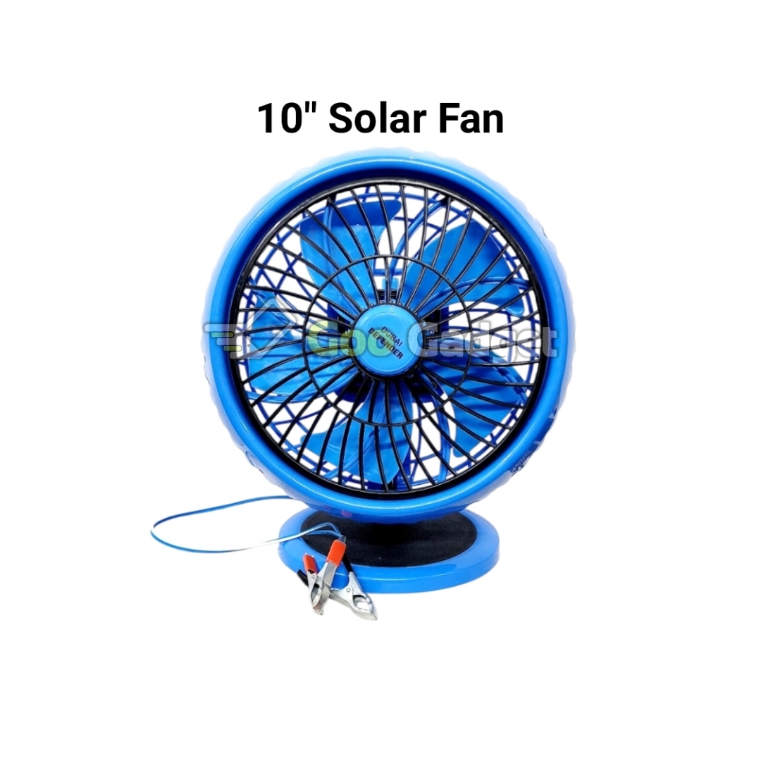 DEFENDER 10-Inch Solar Fan | 12V 1.1A DC | Dual Color | Speed Control | For Lithium & Acid Battery