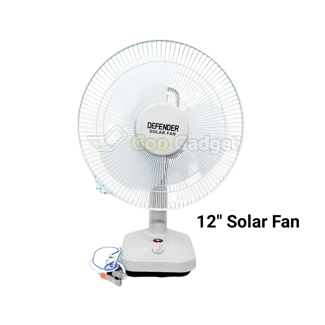 DEFENDER 12-Inch Solar Fan | 12V 1.1A DC | Dual Color | Speed Control & Rotation | For Lithium & Acid Battery_img_1