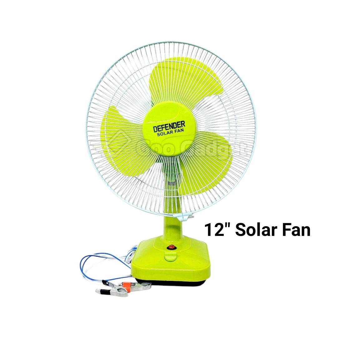 DEFENDER 12-Inch Solar Fan | 12V 1.1A DC | Dual Color | Speed Control & Rotation | For Lithium & Acid Battery_img_2
