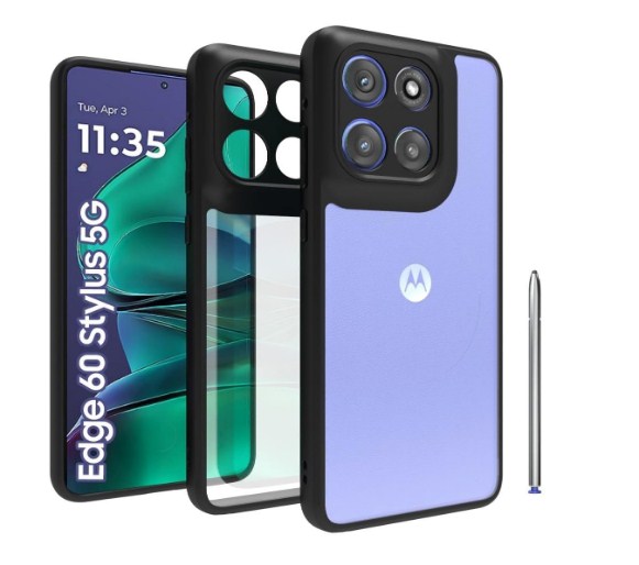 Motorola Moto Edge 60 Stylus 5G (Clear PC with Black TPU Bumper)