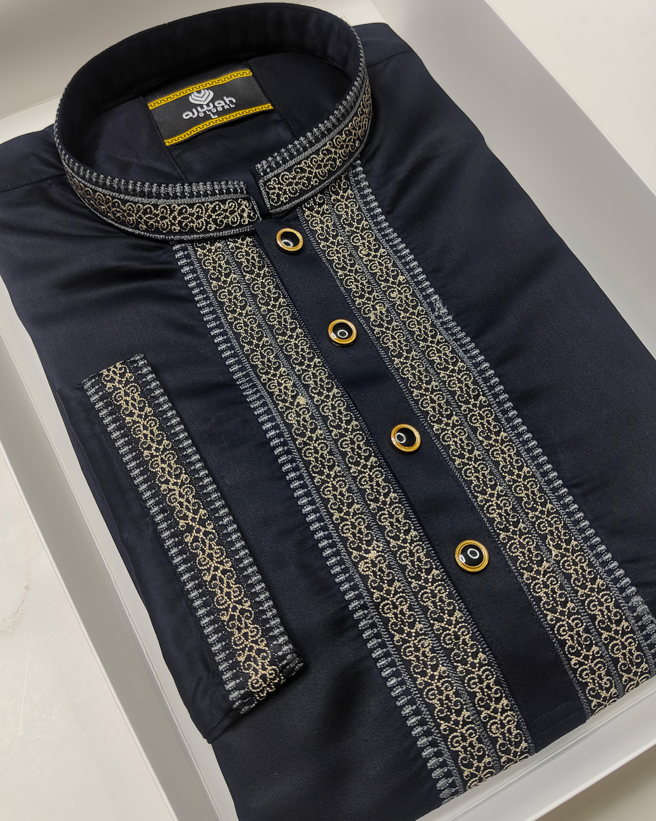 Midnight Sultan premium embroidery Panjabi-A0348_img_1