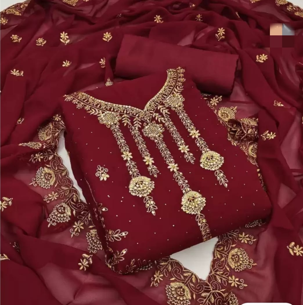 Georgette Embroidery Three Piece_img_0