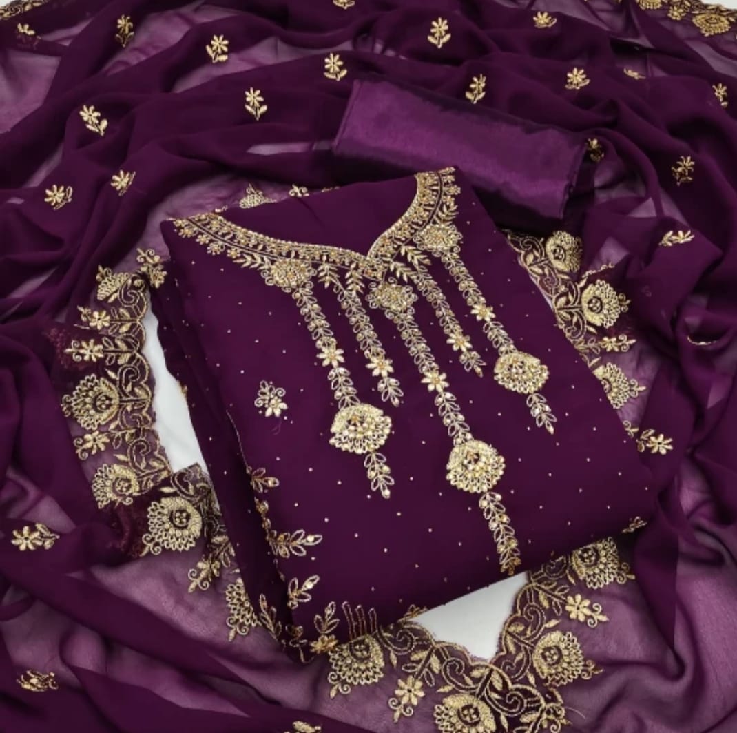 Georgette Embroidery Three Piece_img_0