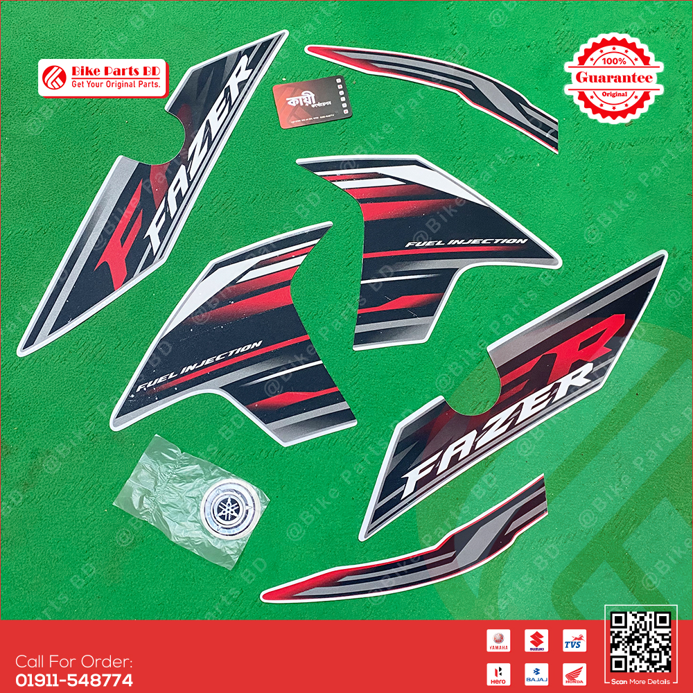 Full Set Sticker for Yamaha Fazer V2 (Red Colour) bike._img_1