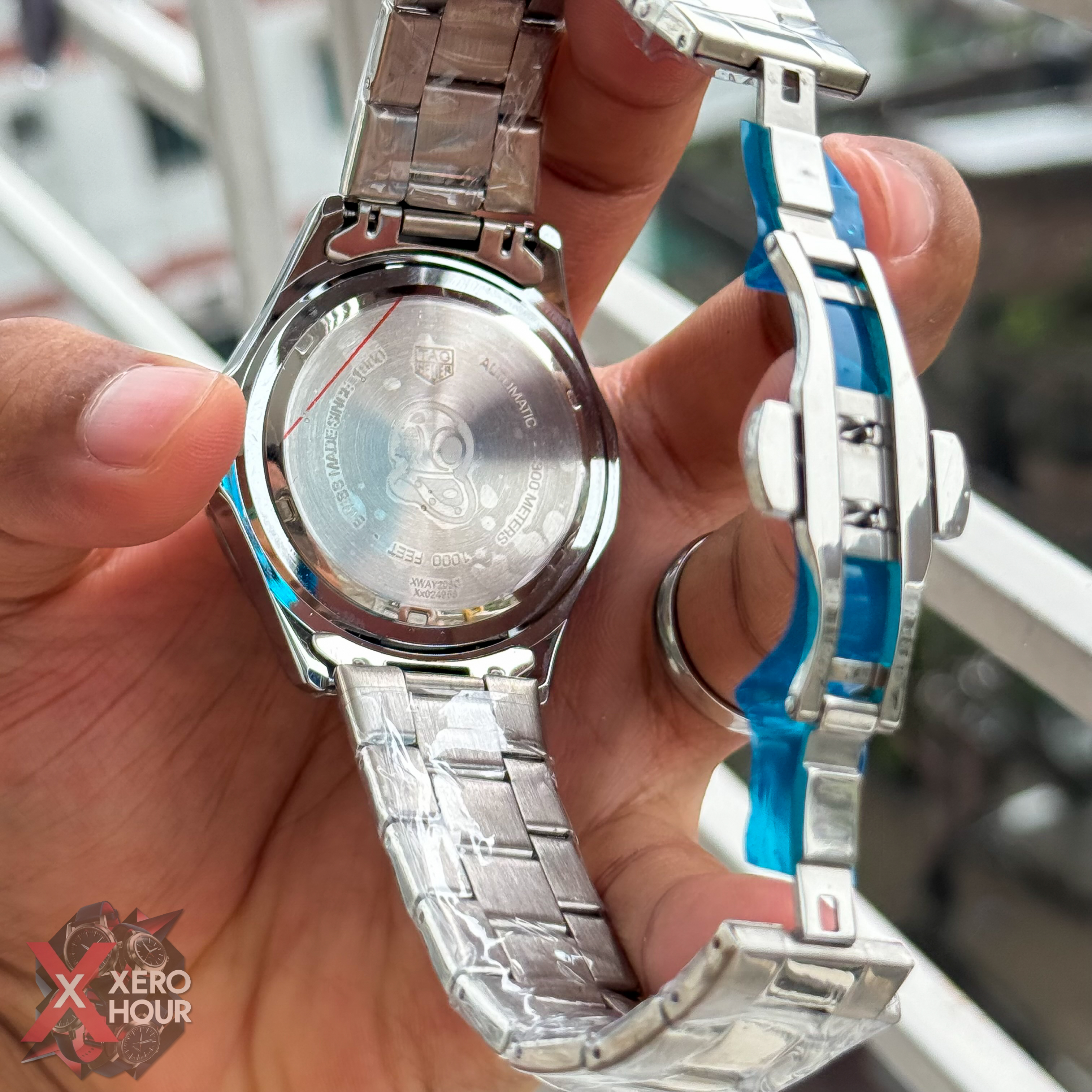 Tag Heuer Aquaracer | Date Just | Black dial silver chain_img_1