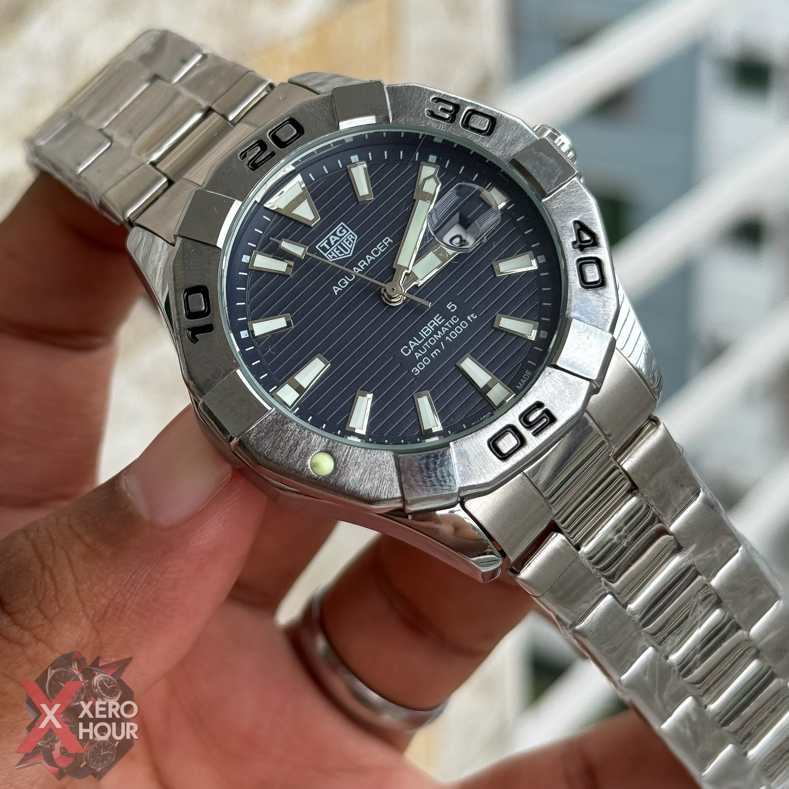 Tag Heuer Aquaracer | Date just | Blue dial silver chain