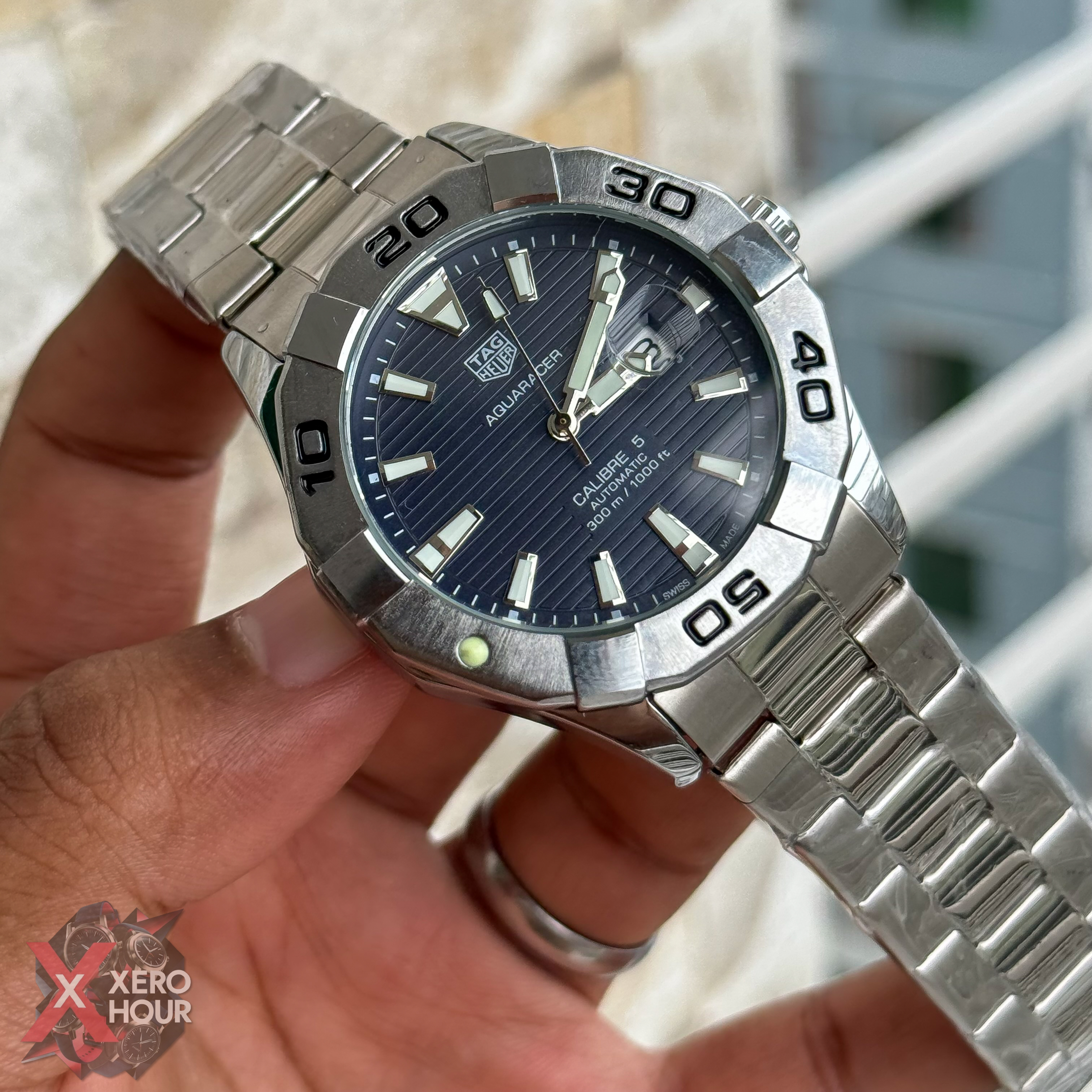 Tag Heuer Aquaracer | Date just | Blue dial silver chain_img_1