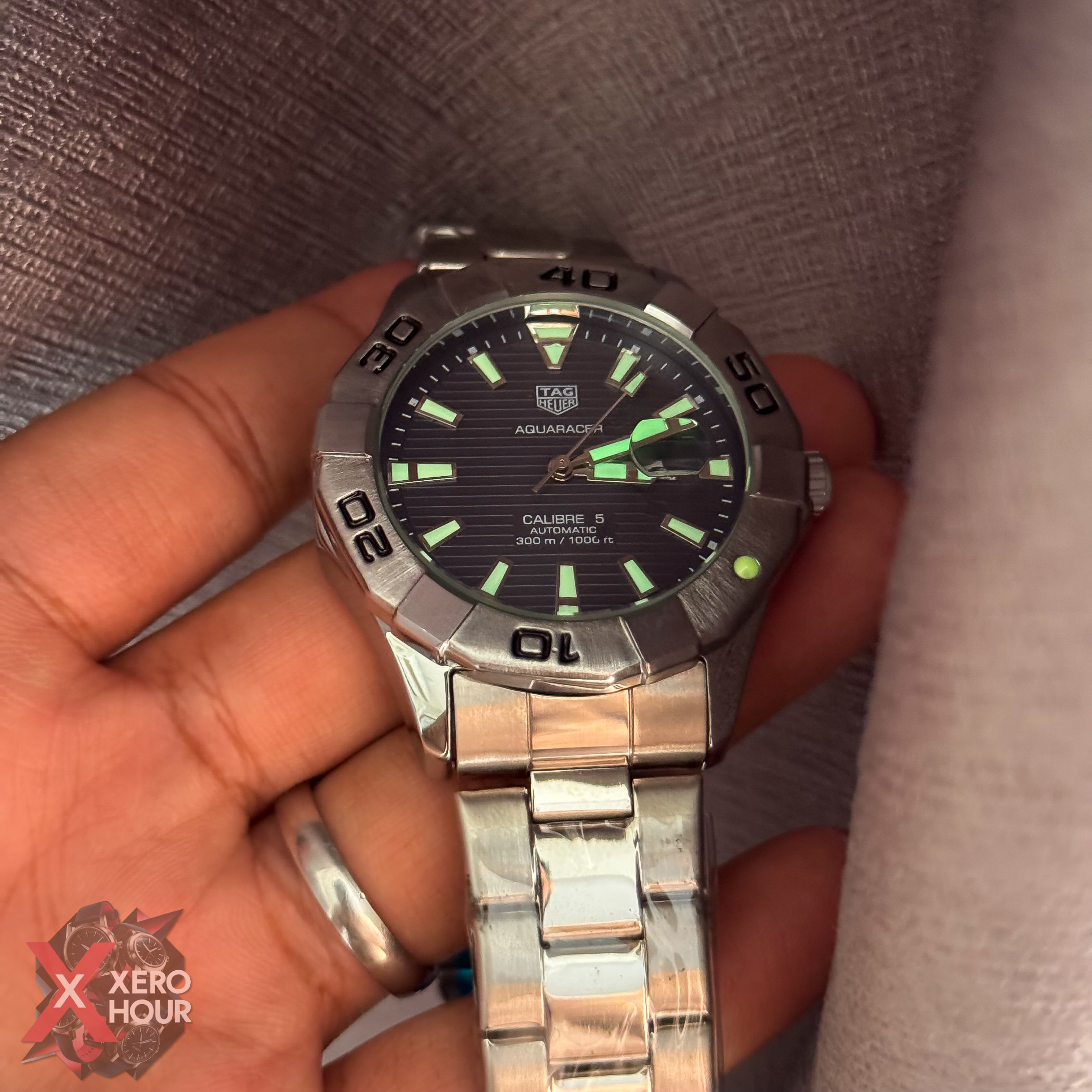 Tag Heuer Aquaracer | Date just | Blue dial silver chain_img_2