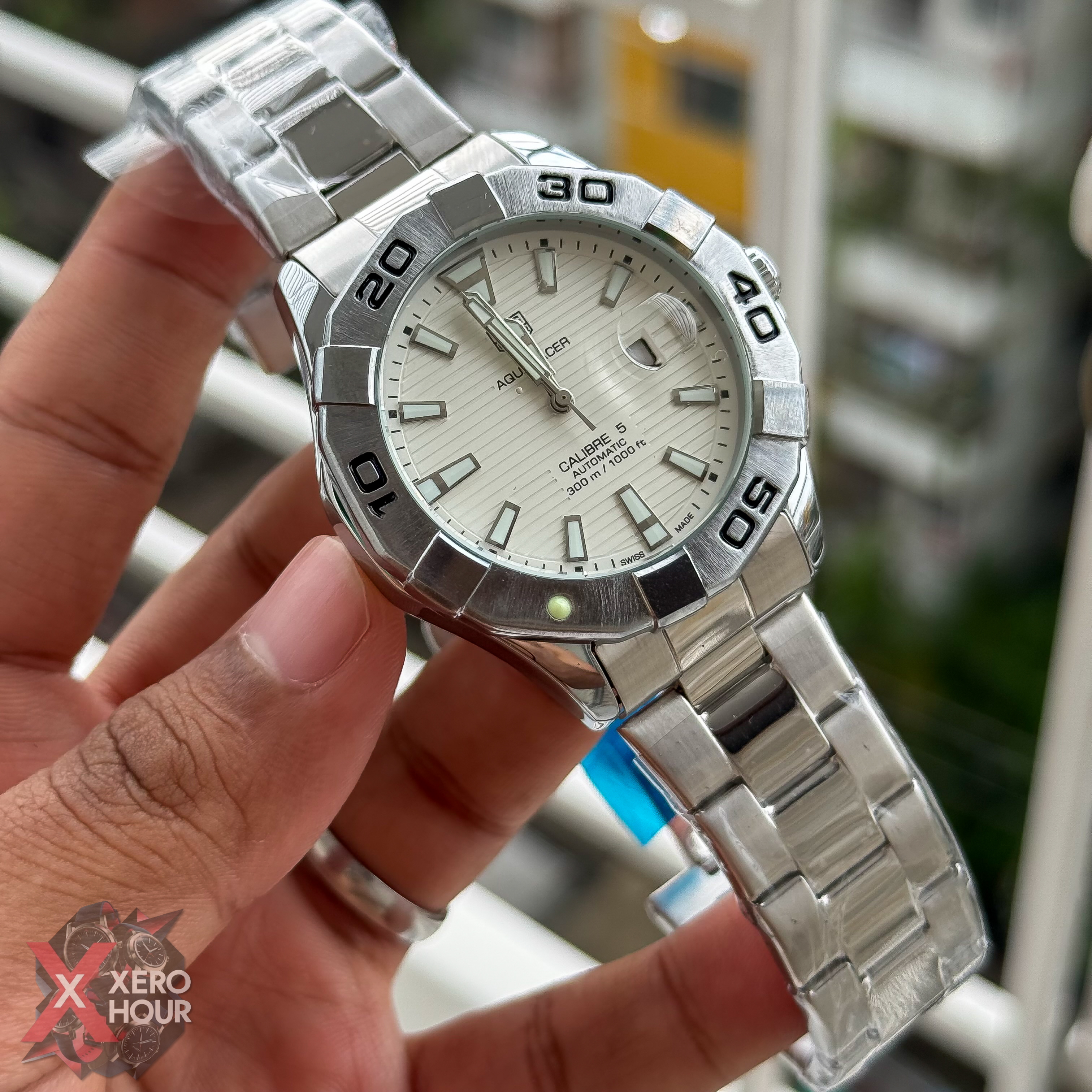 Tag Heuer aquaracer | date just | Silver Chain White dial