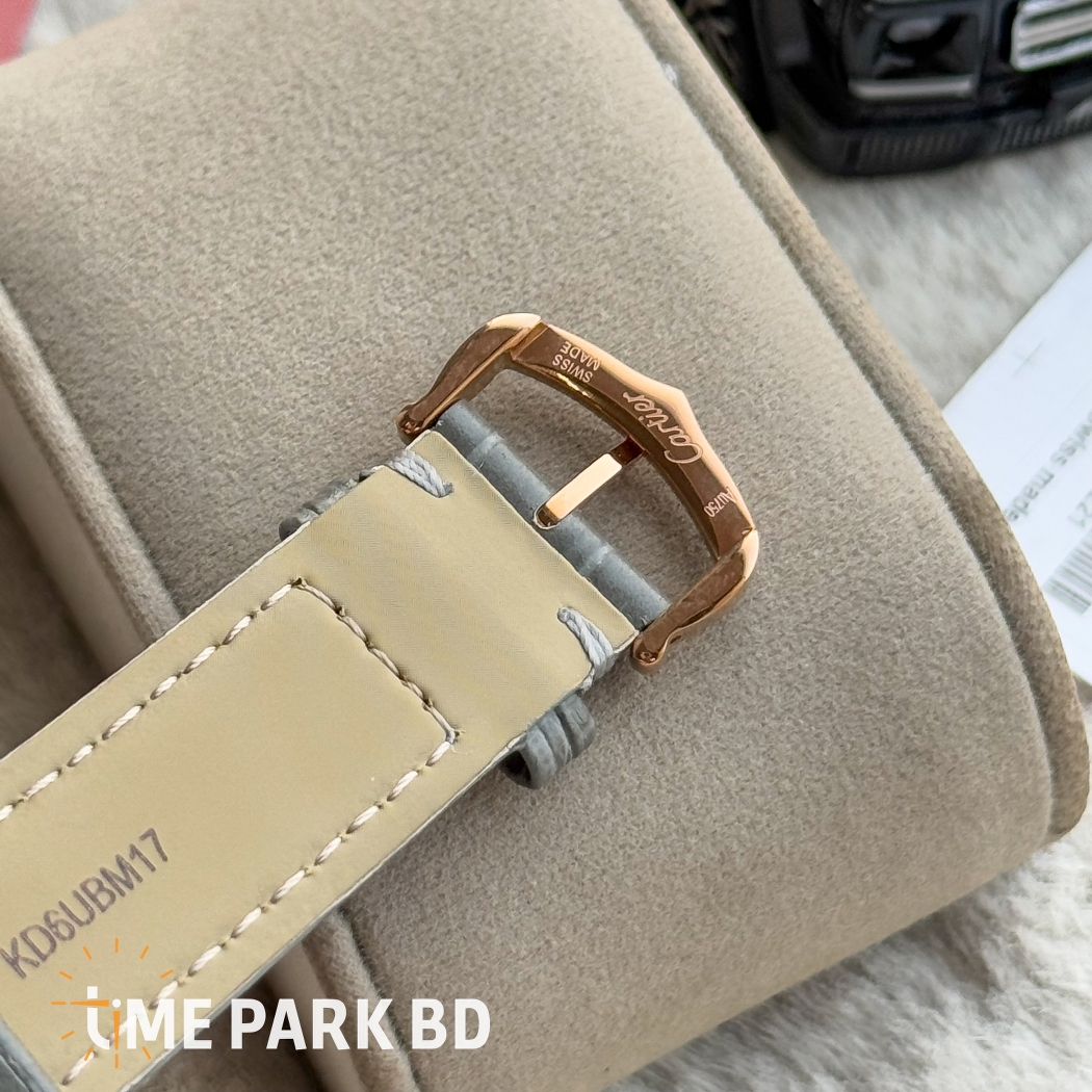 Cartier Santos | Master Grade | Rose gold white dial | Green grey belt | japan movement_img_3