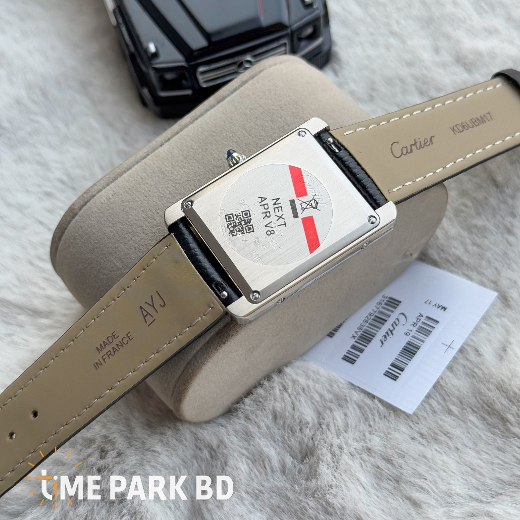 Cartier Tank | Master Grade | japan movement | Quartz movement  Black belt silver dial_img_2