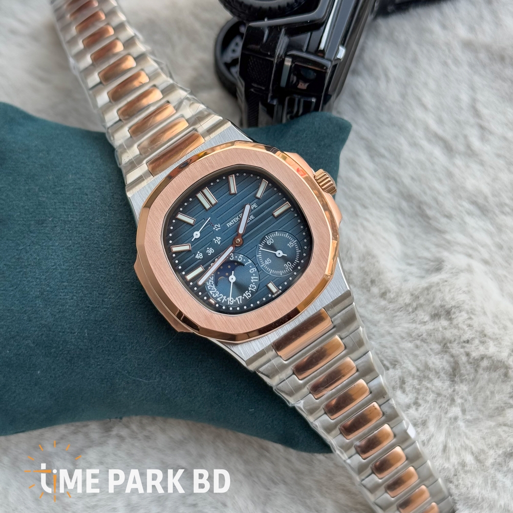 Patek Philippe Nautilus Chrongoraph Moon Phase | Dual Tone Blue Dial | Euro Grade | Automatic movement_img_2