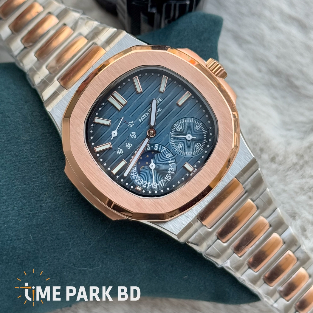 Patek Philippe Nautilus Chrongoraph Moon Phase | Dual Tone Blue Dial | Euro Grade | Automatic movement_img_3