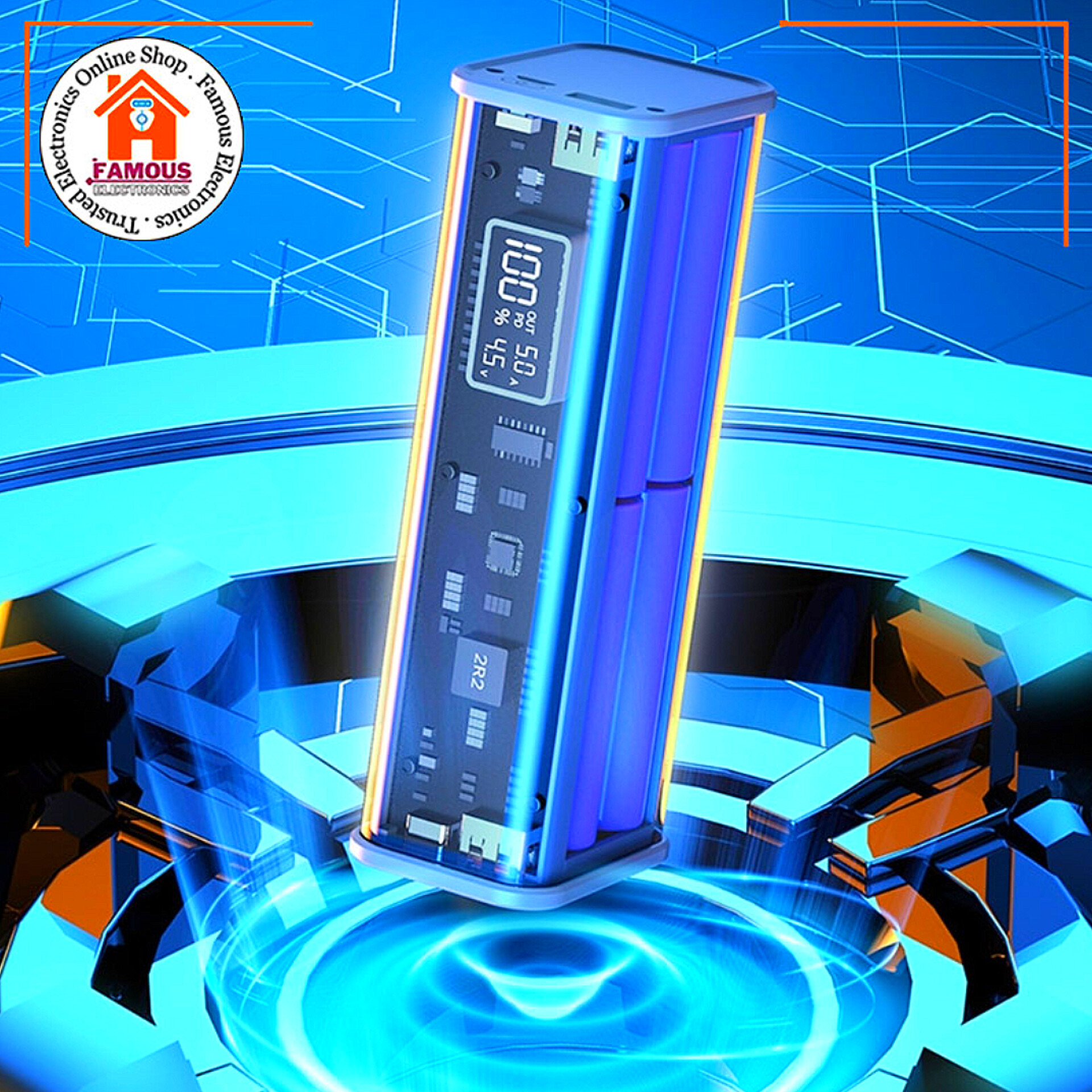 Professional PD22.5W DIY Battery Charger Case Fast Charging Case for 8PCS 18650 Polymer 20000mA Battery Charging Power Bank Box Battery Charger (Without Battery)_img_7