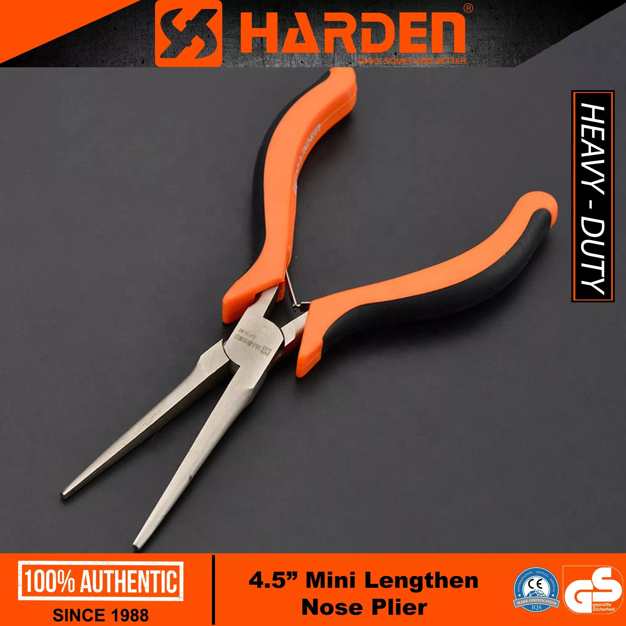 HARDEN 4.5" Professional Mini Nose Plier ( Long Nose | Flat Nose | Round Nose | Extra Long Nose ); Model: 560301 |  560306 |  560307 |  560308_img_4