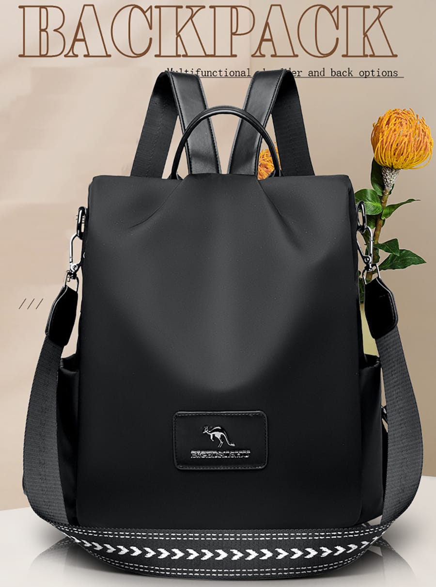 New Texture Oxford Cloth Women’s Backpack(Black)_img_1
