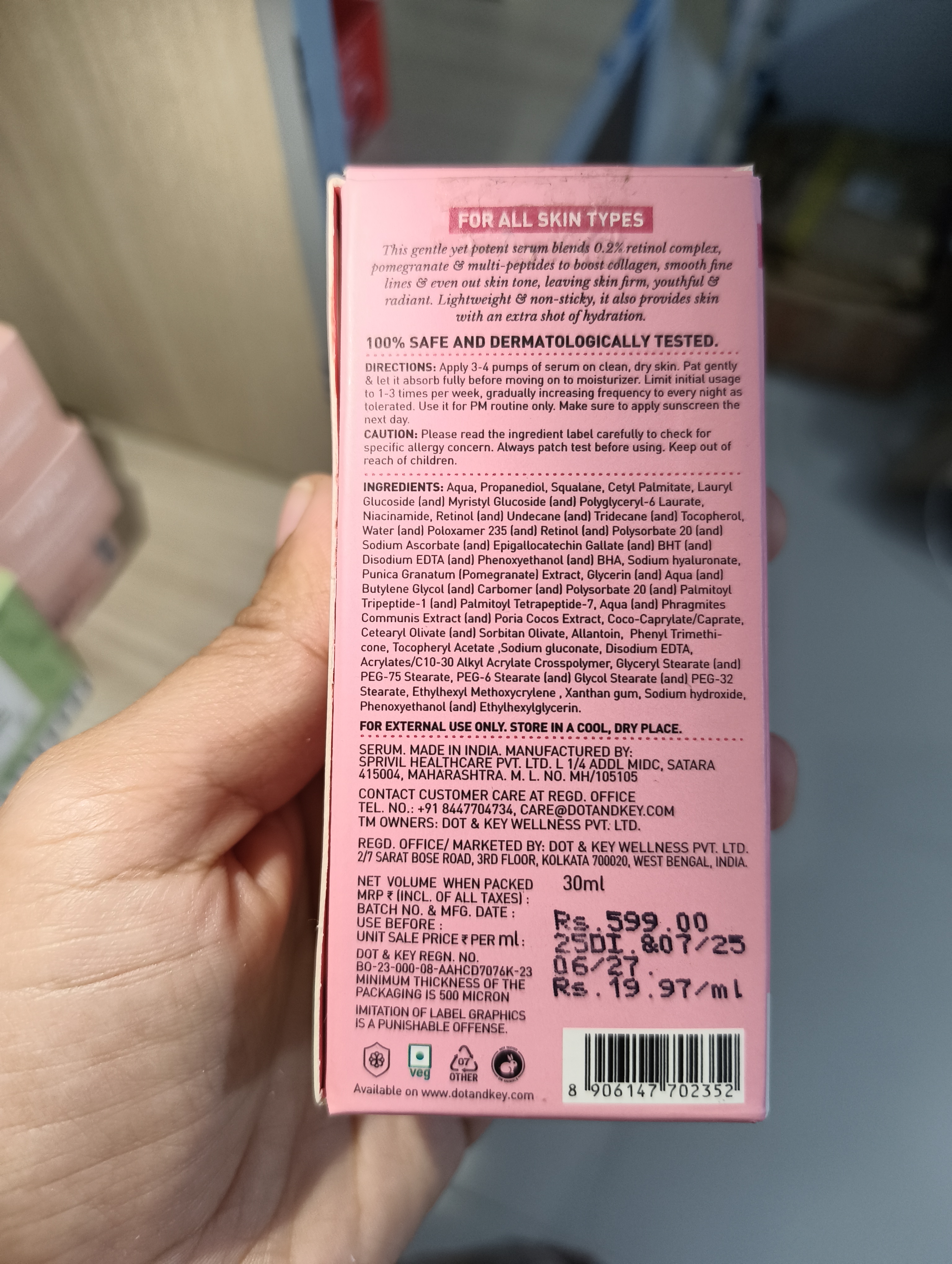 Dot & Key Pomegranate Youth 0.2% Retinol Complex Face Serum - 30ml_img_1