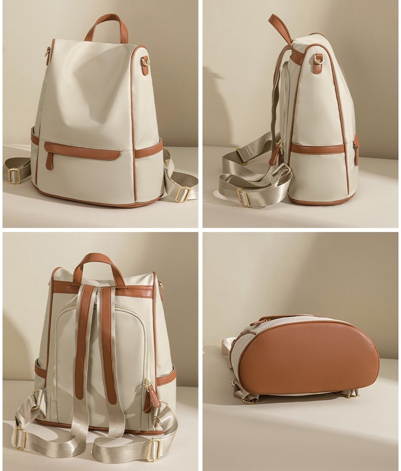 New Design Women Backpack Nylon Waterproof Anti-Theft Travel Bagpack(Apricot) (CHINA)_img_1