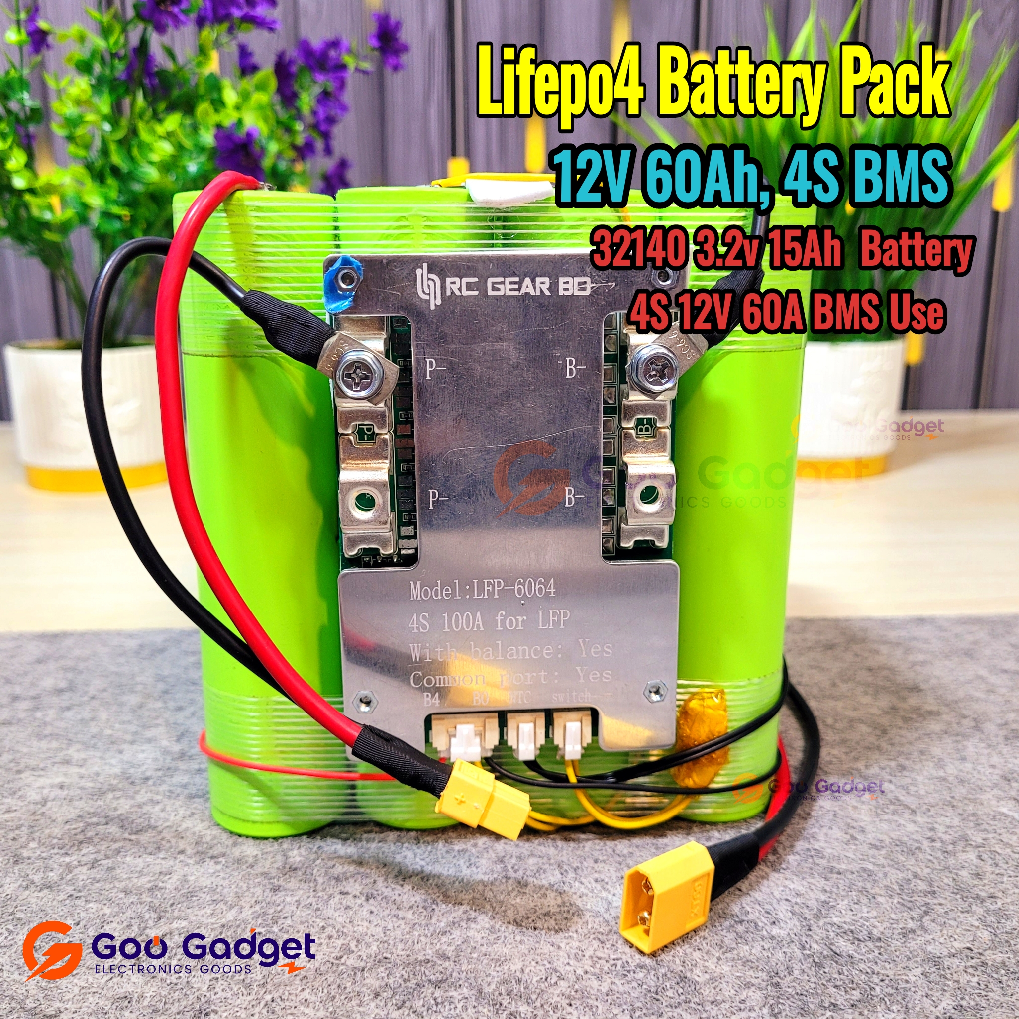 12V 60Ah LiFePO4 Battery Pack with 4S 100A BMS_img_1
