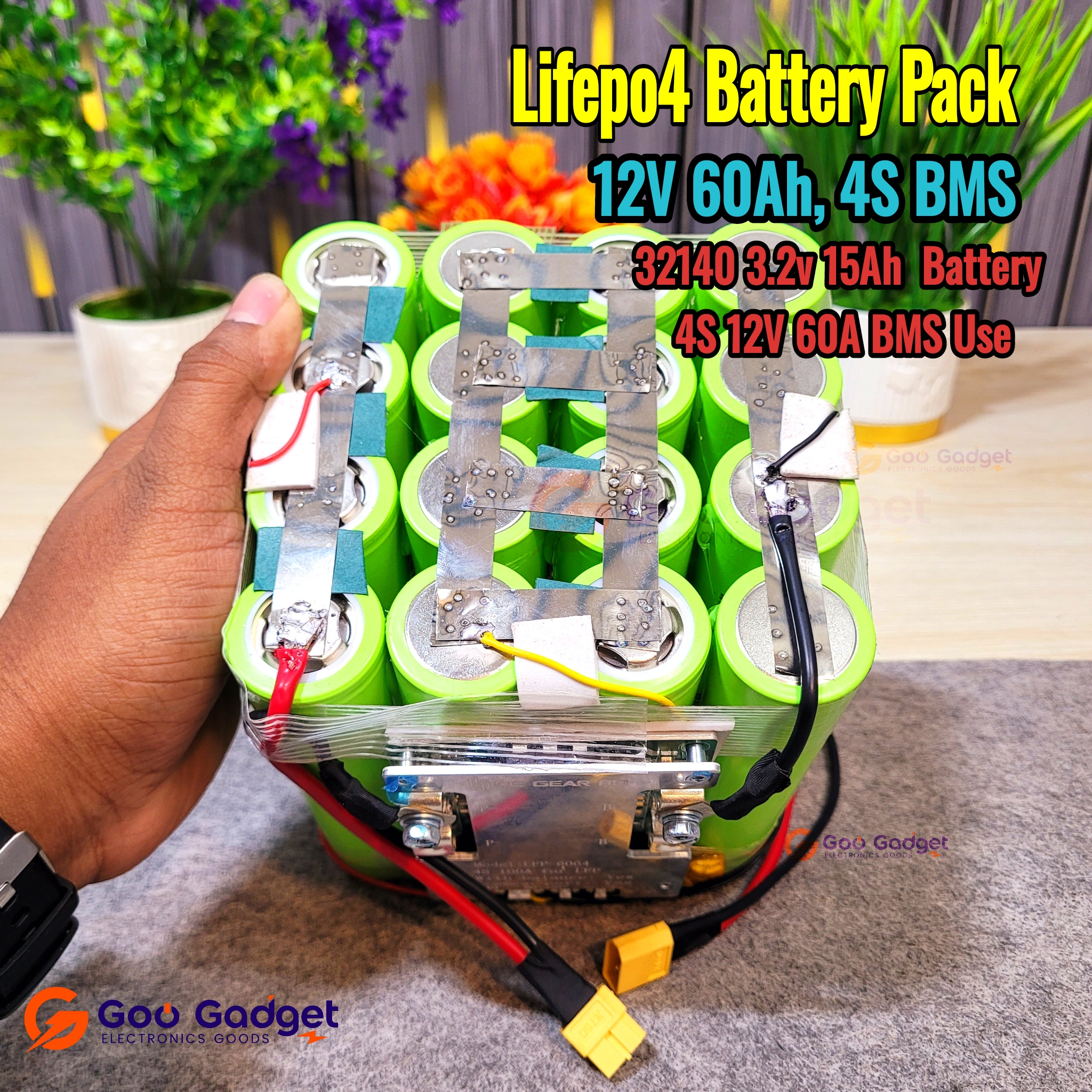 12V 60Ah LiFePO4 Battery Pack with 4S 100A BMS_img_2